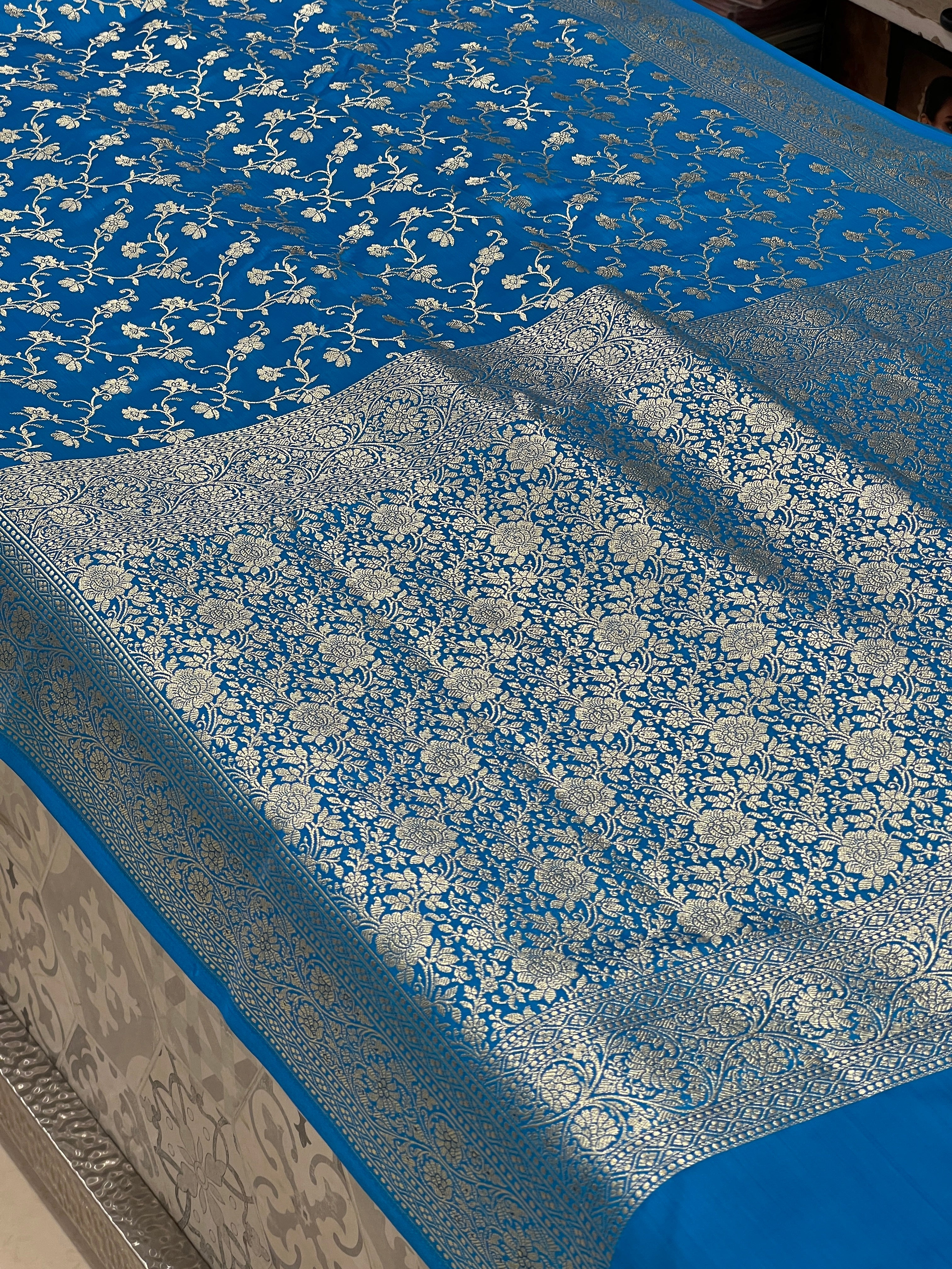 Blue Banarasi Silk Periwinkle Saree