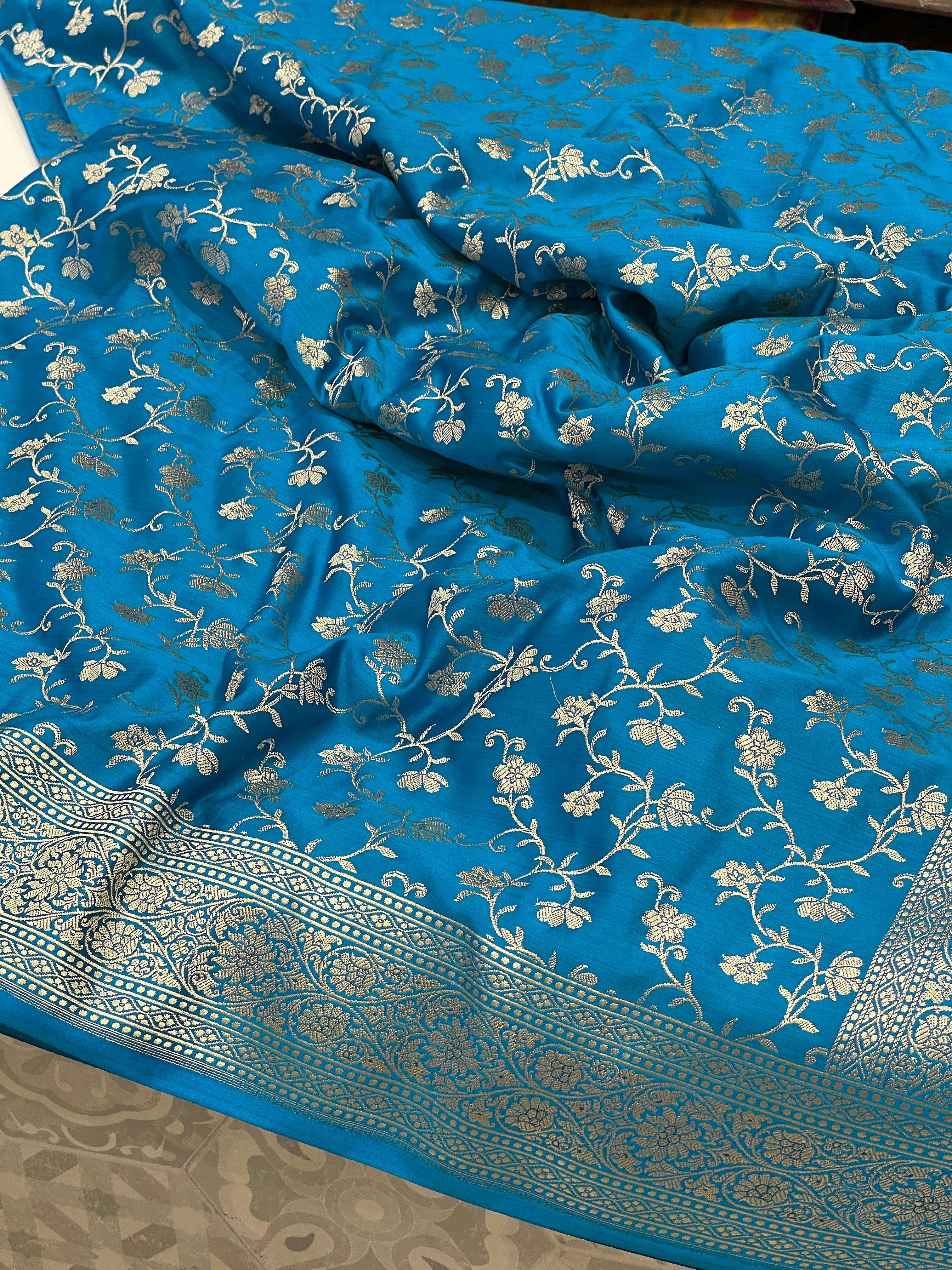 Blue Banarasi Silk Periwinkle Saree