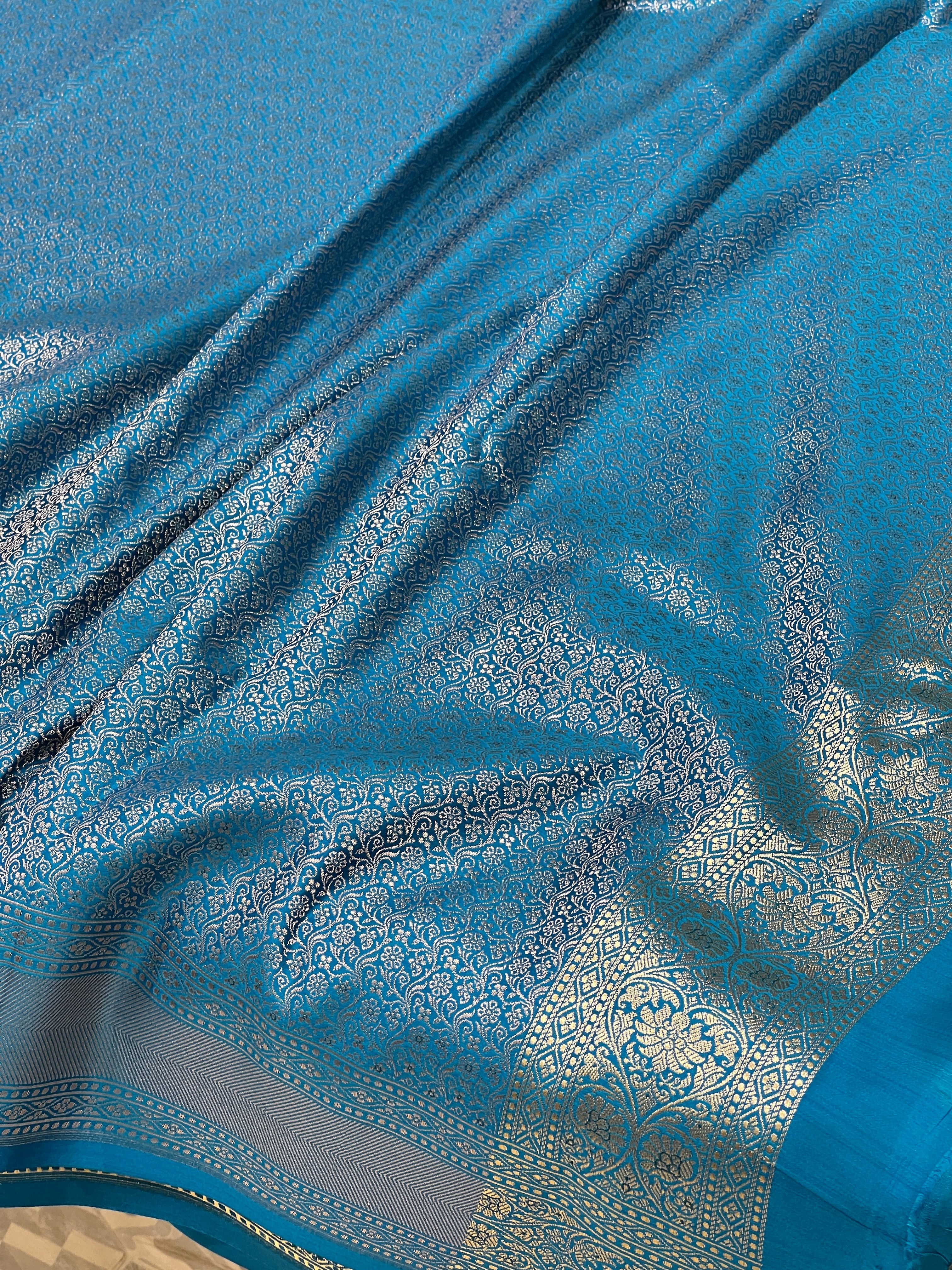Blue Banarasi Silk Periwinkle Saree