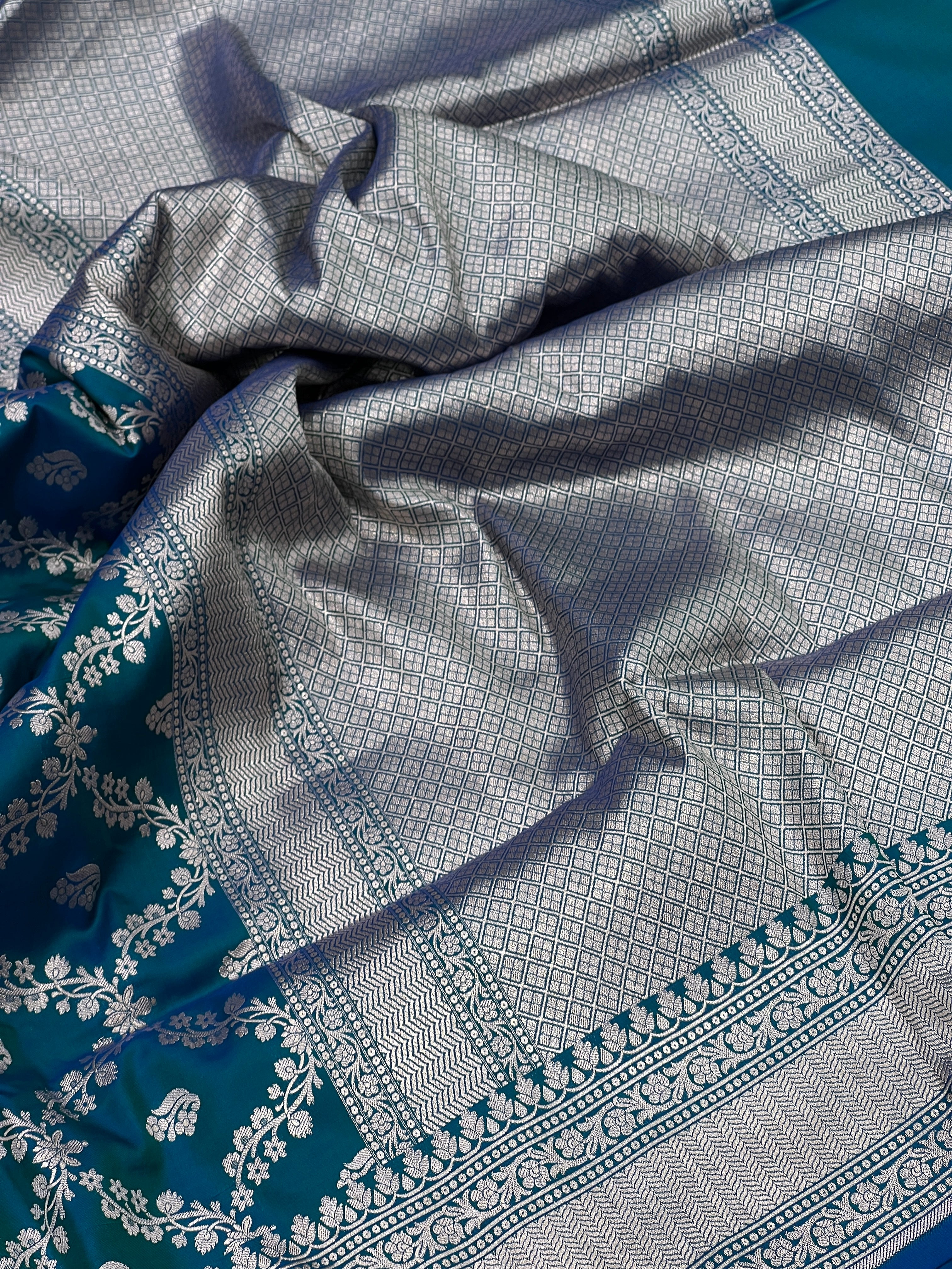 Blue Dhup Chav Katan Silk Saree