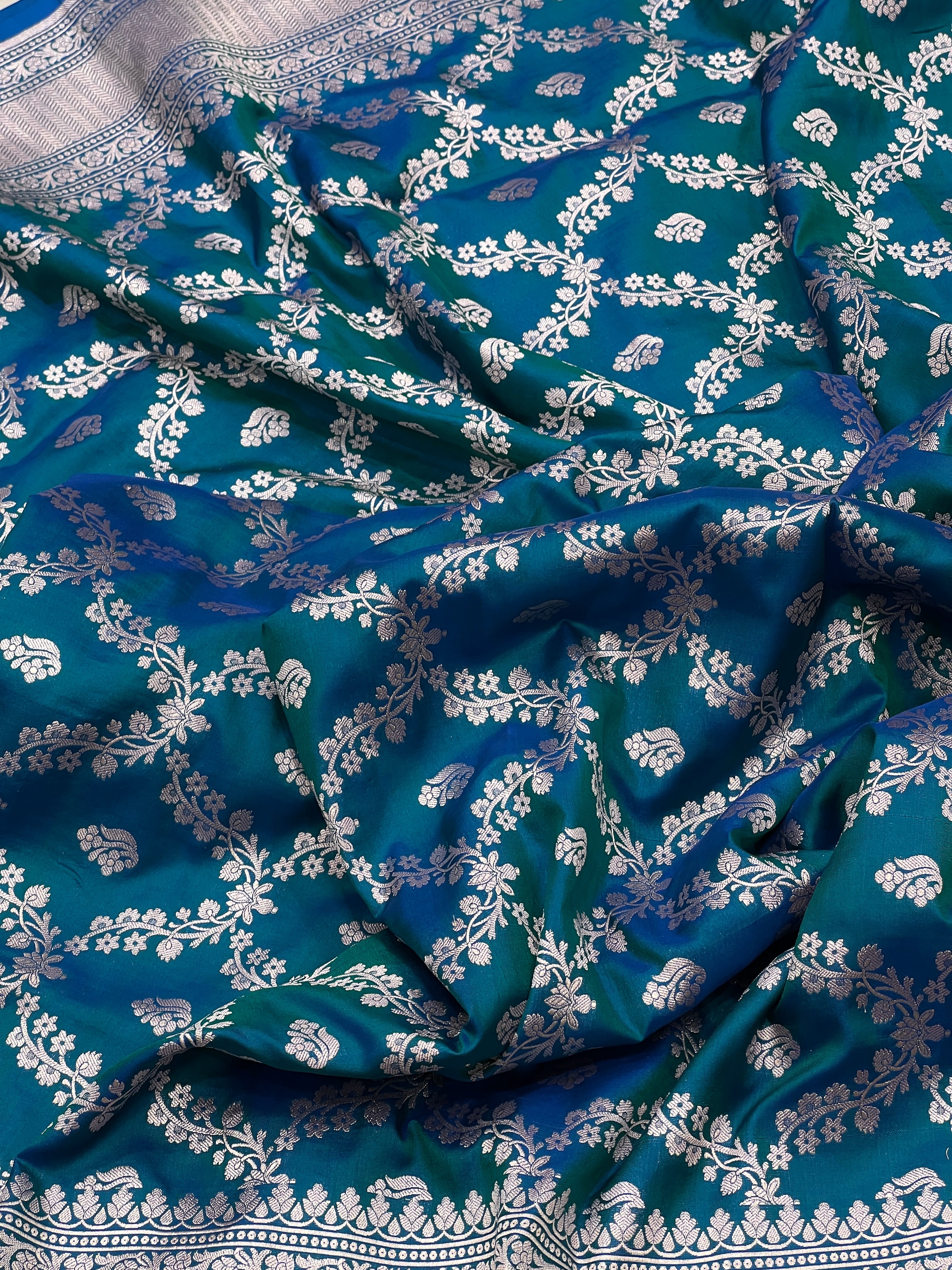 Blue Dhup Chav Katan Silk Saree