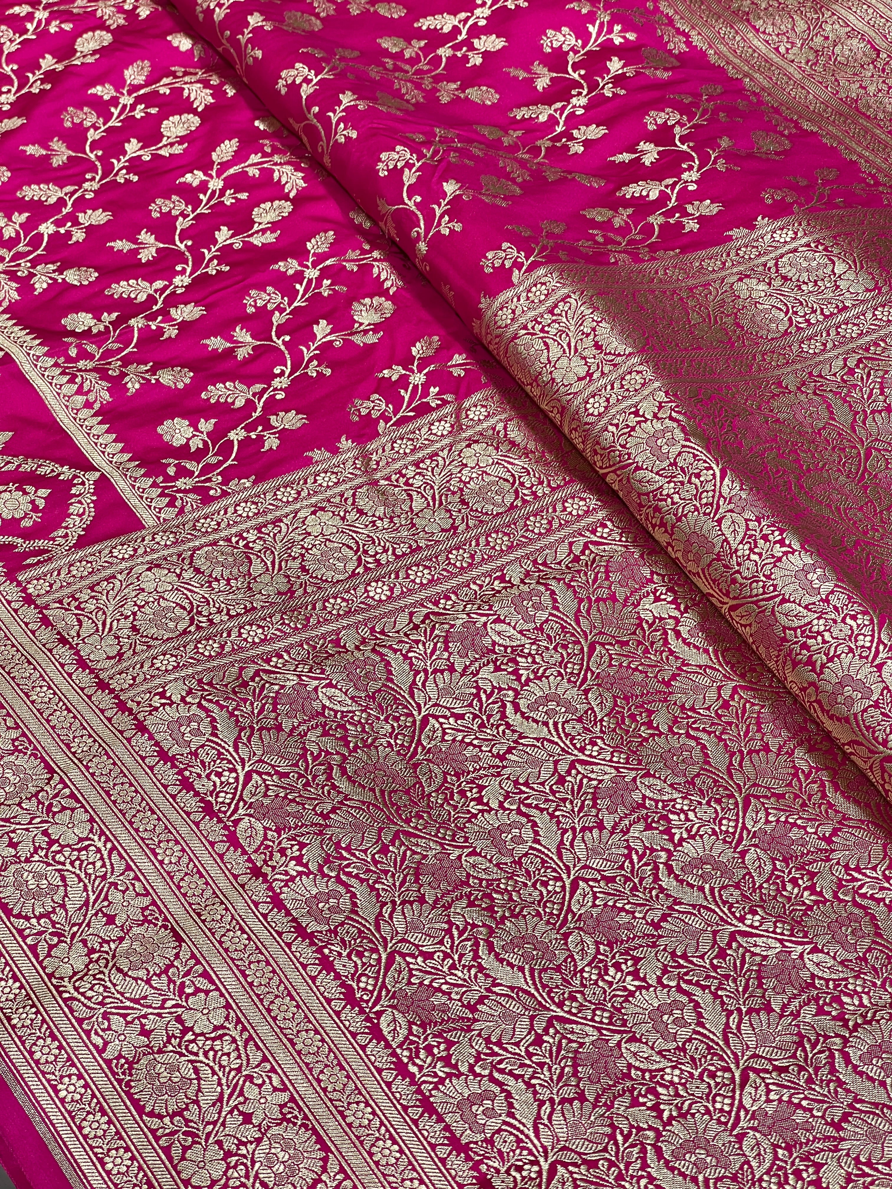 Rani Banarasi Silk Contemporary Border Saree