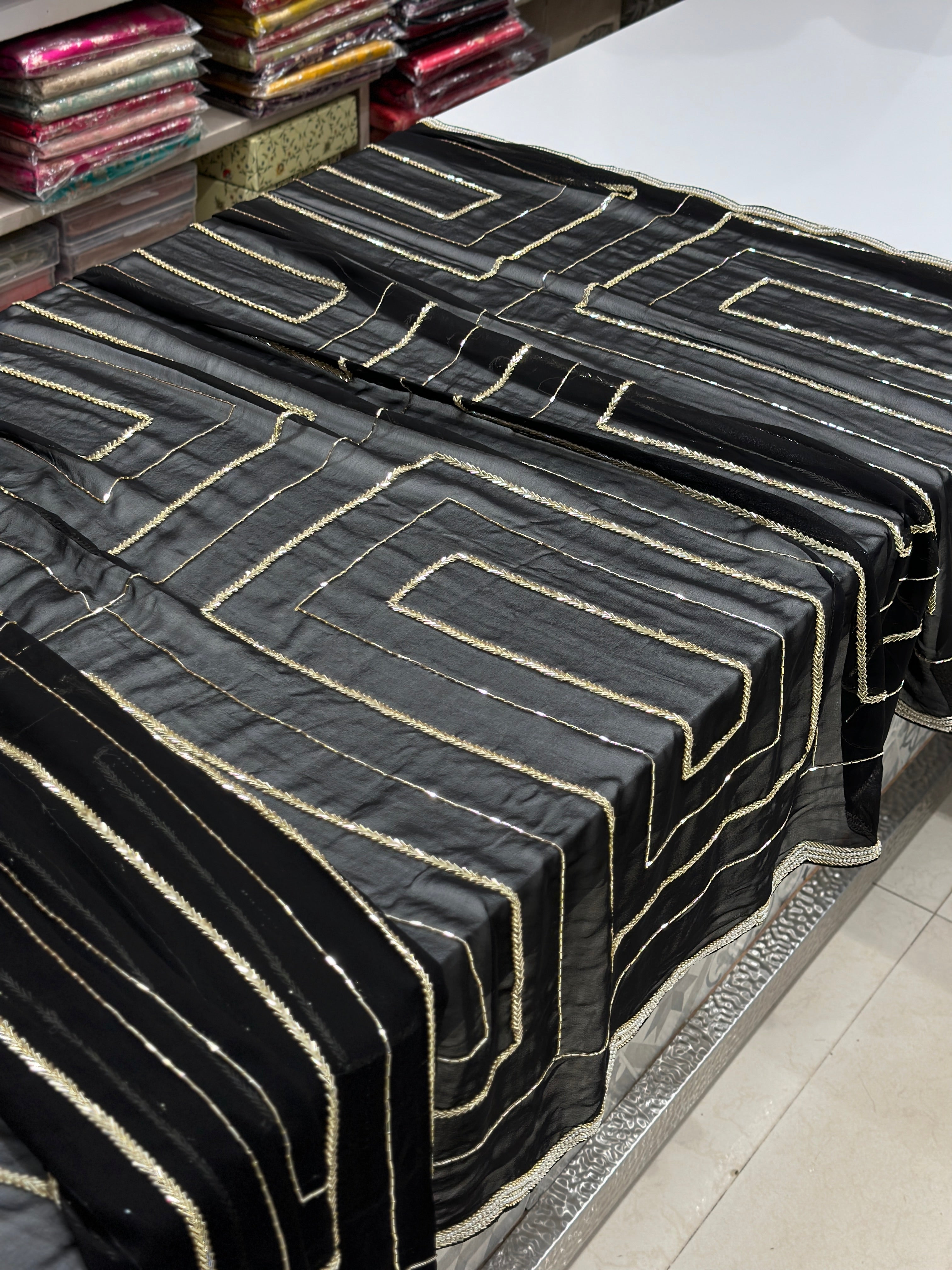 Black Georgette Embroidery Saree