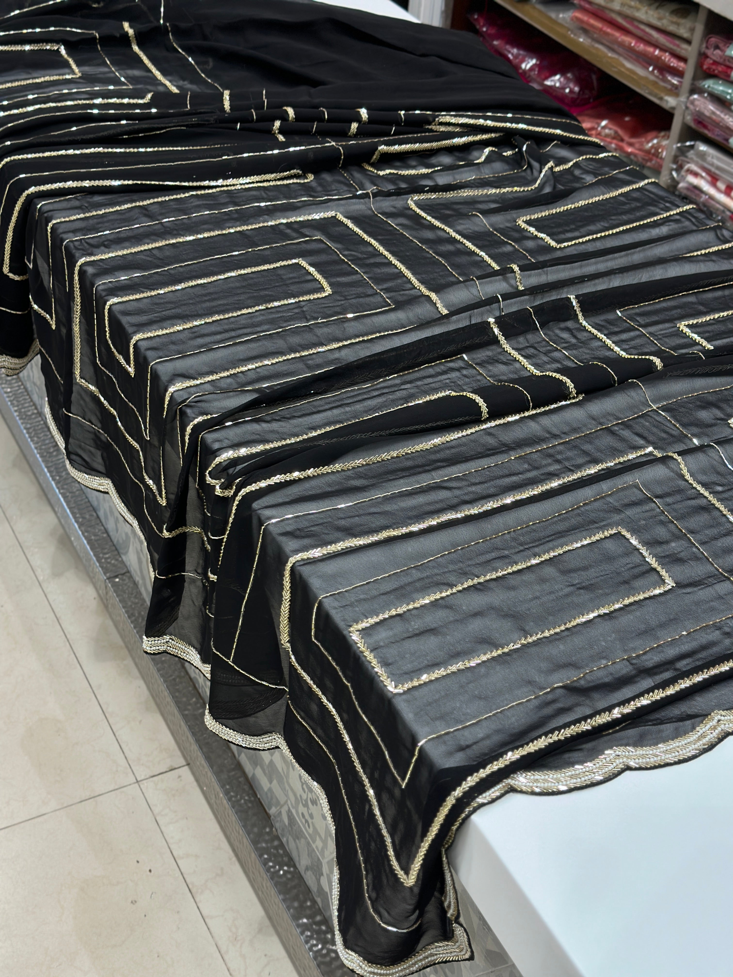 Black Georgette Embroidery Saree