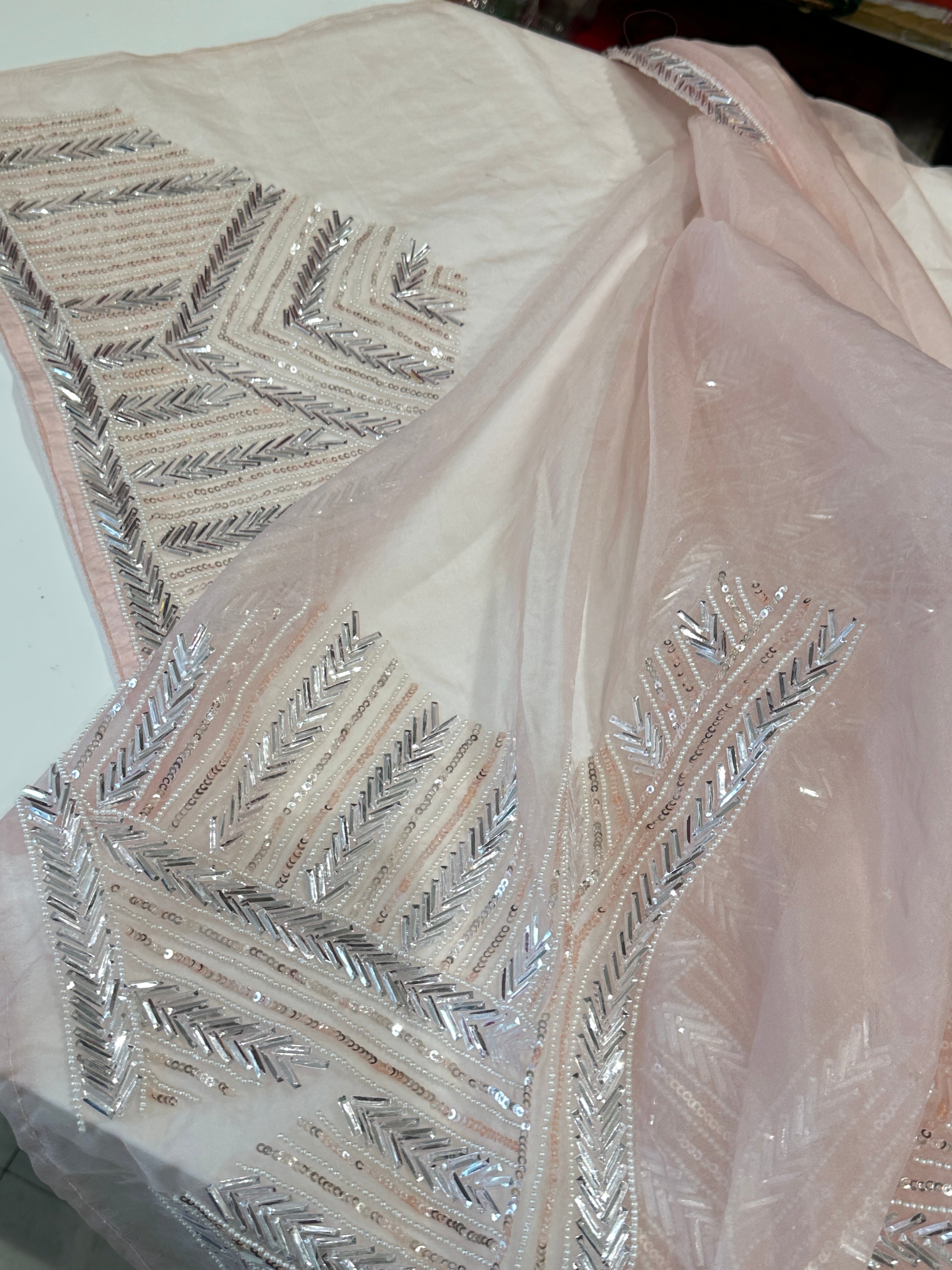 Pink Organza Sequin Suhana Khan Inspired Saree