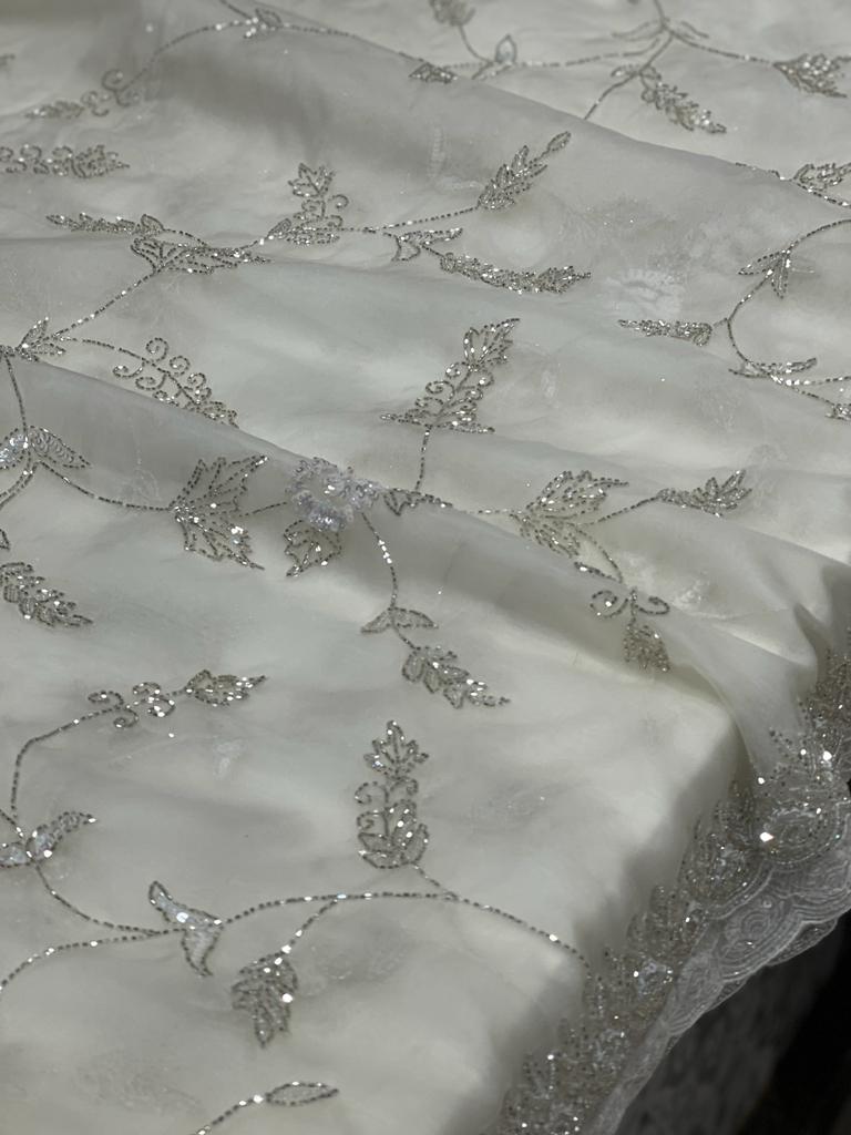 Rani Organza Jaal Embroidery Saree