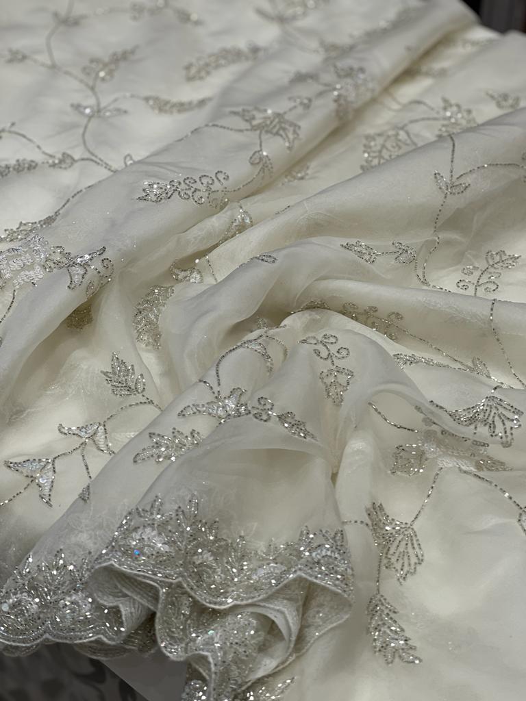 Rani Organza Jaal Embroidery Saree