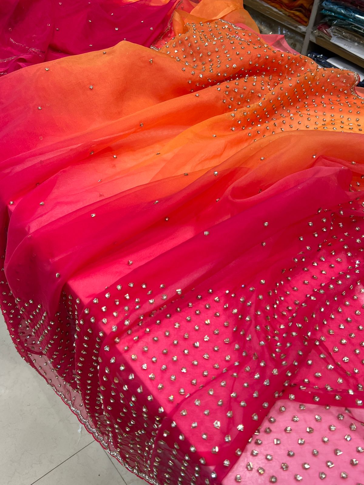 Shaded Organza Cut Dana Saree