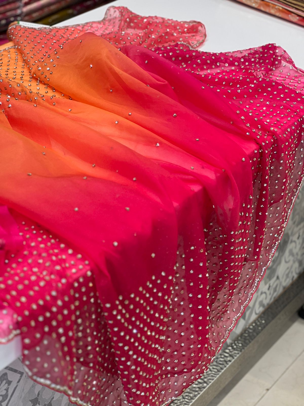 Shaded Organza Cut Dana Saree