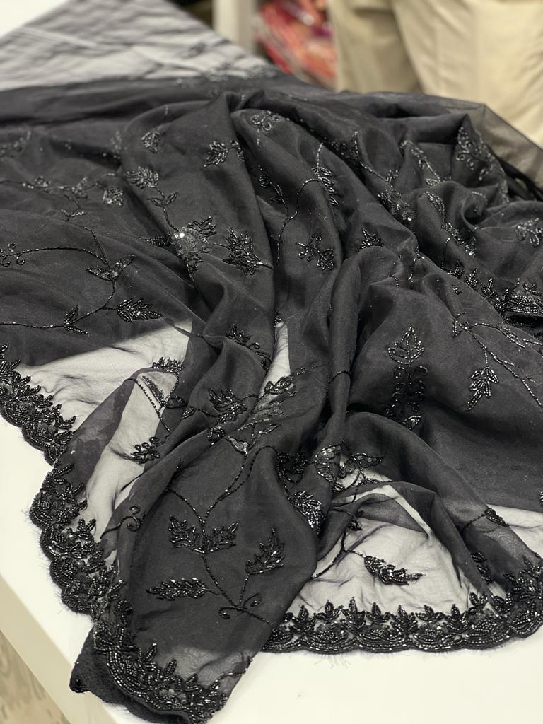 Rani Organza Jaal Embroidery Saree