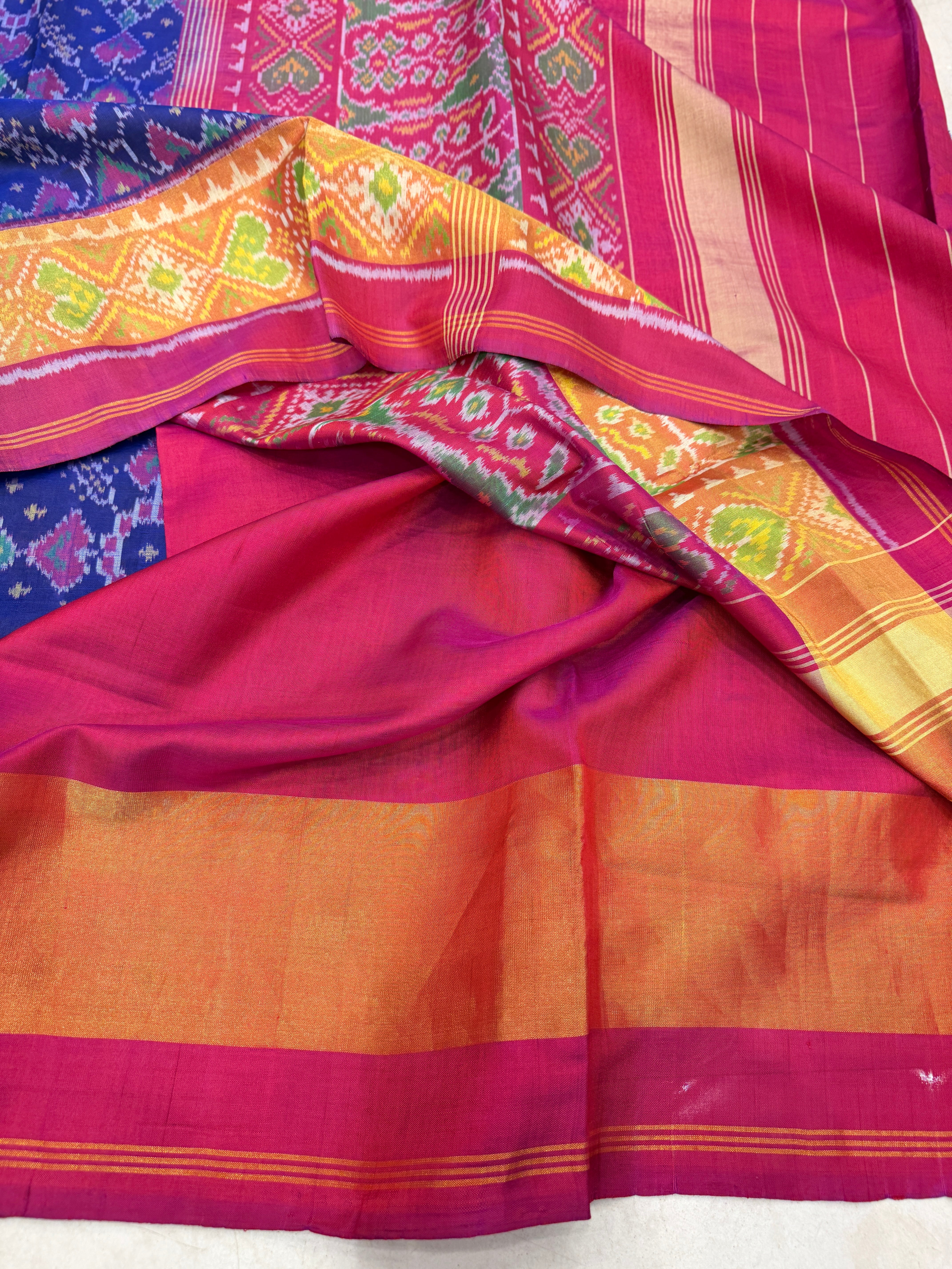 Blue Ratan Chowk Pure Silk Handloom Patola Saree