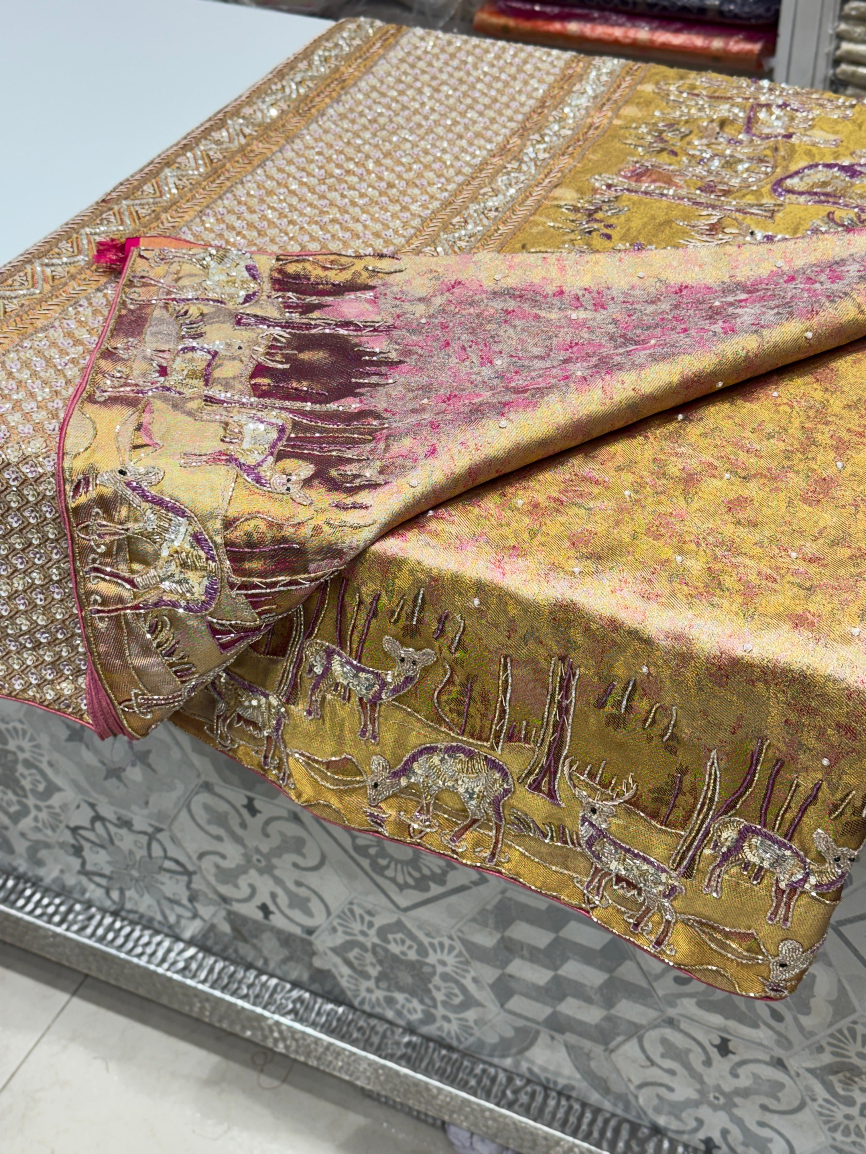 Kanjivaram Embroidery Hiraniya Edit Saree