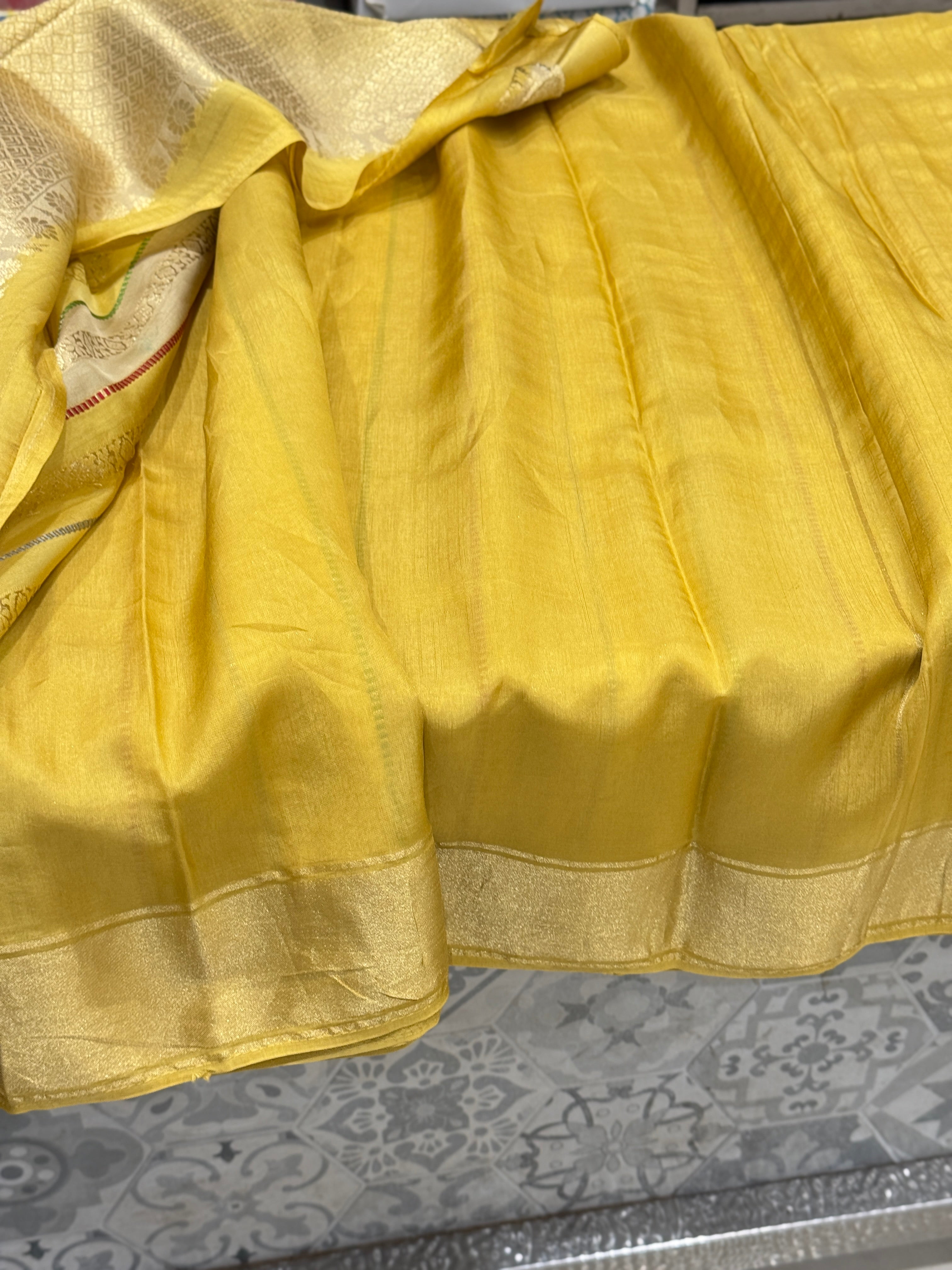 Contemporary Banarasi Tissue Cotton Rangkat Saree
