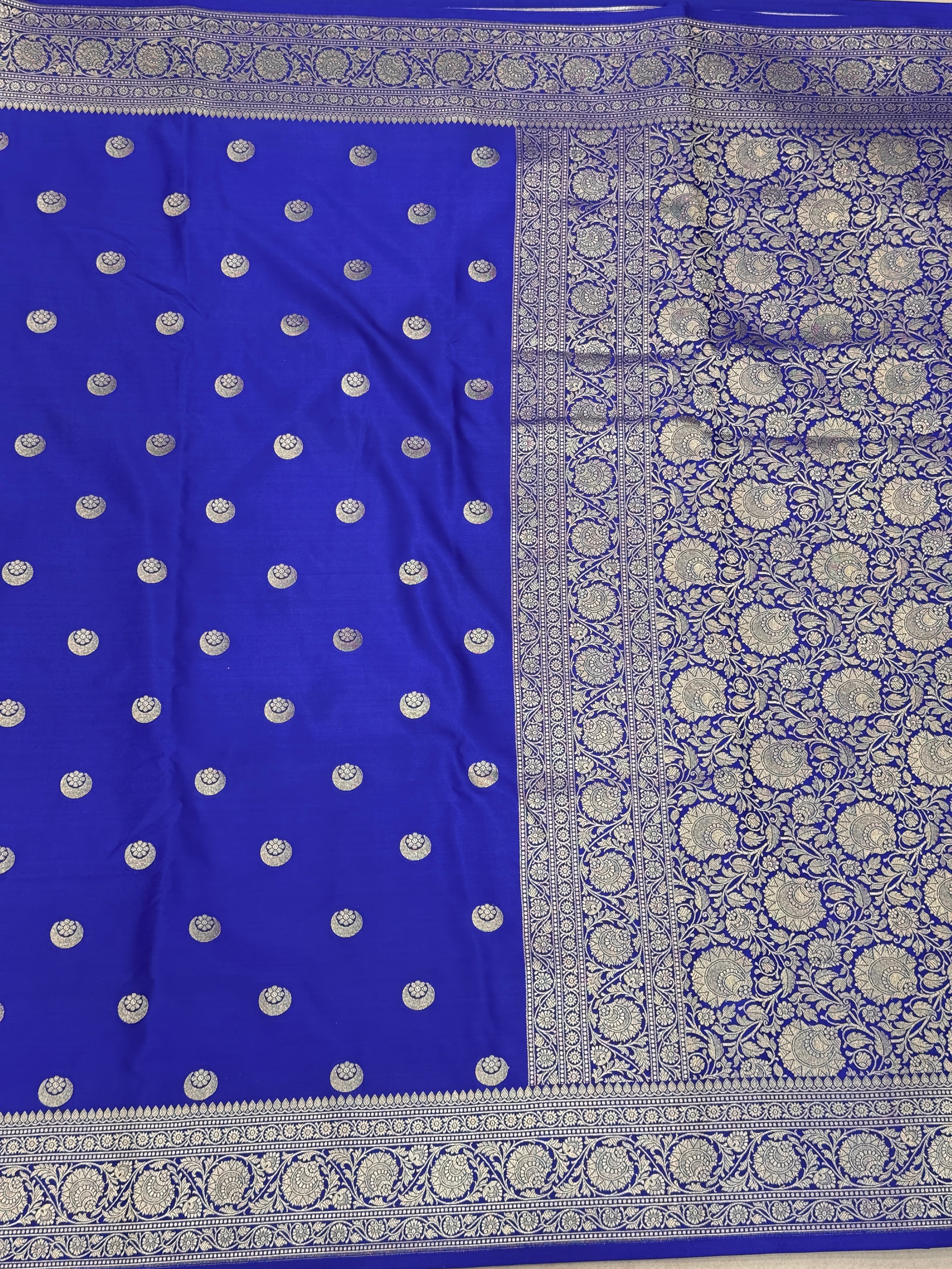 Blue Banarasi Chand Butti Saree