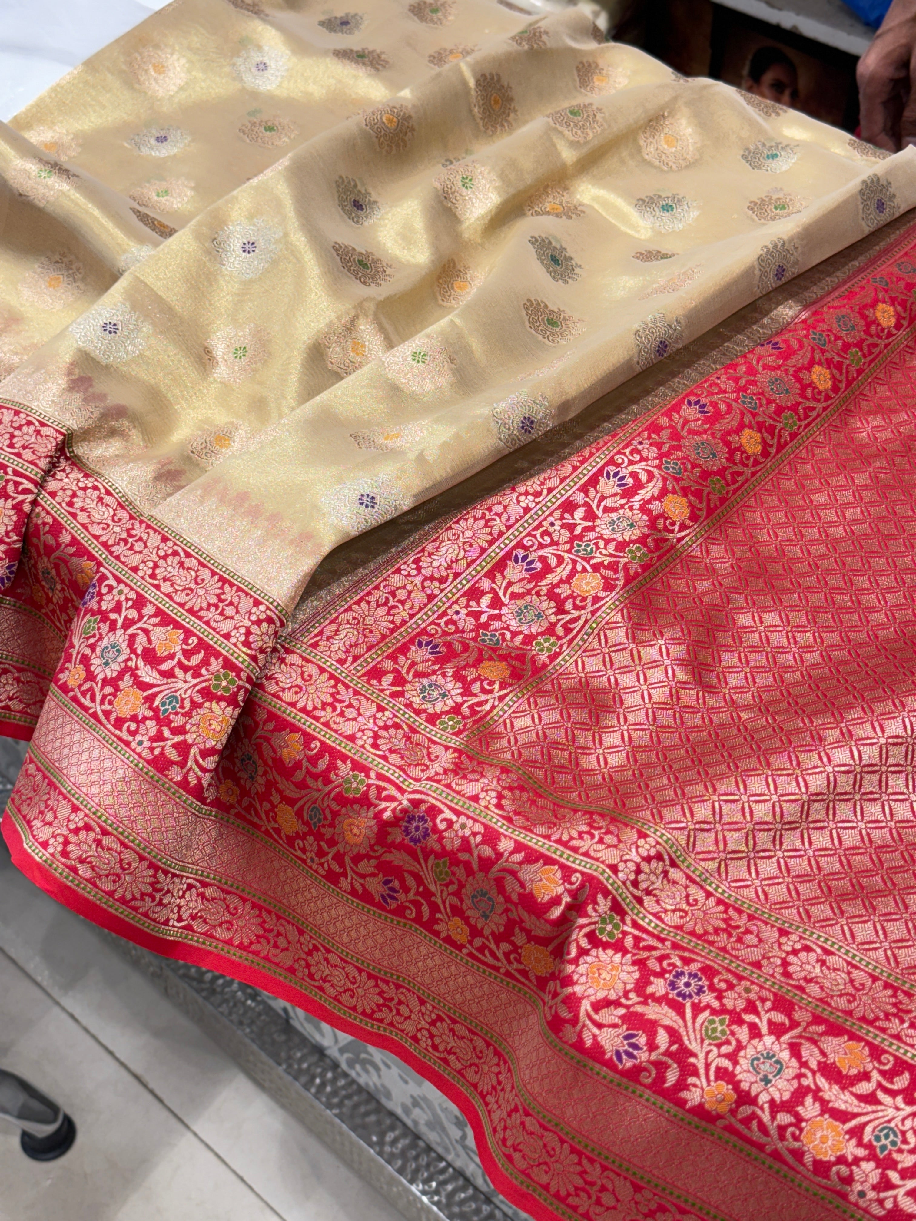 Banarasi Meena Tissue with Silk Border