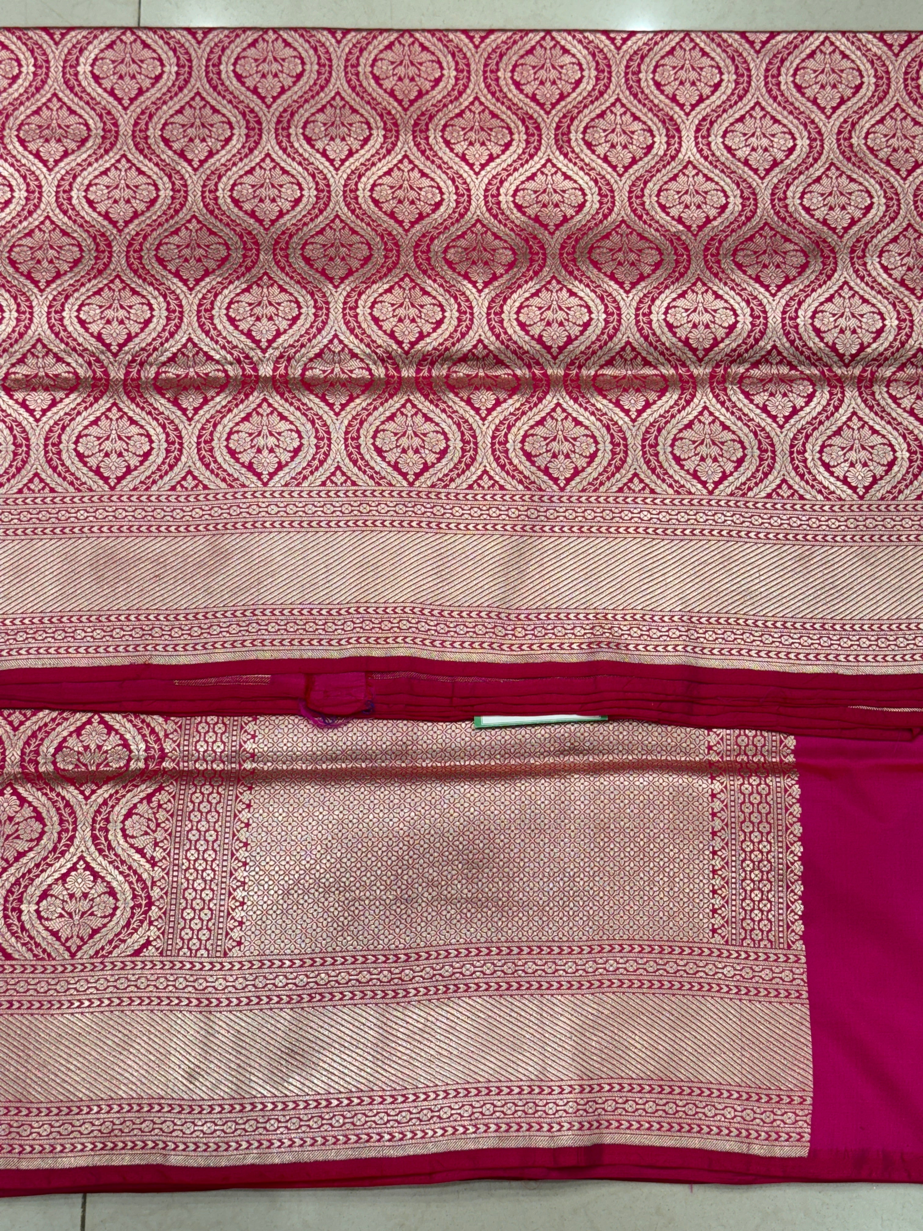 Rani Pink Keri Badam Jaal Handloom Banarasi Katan Silk Saree