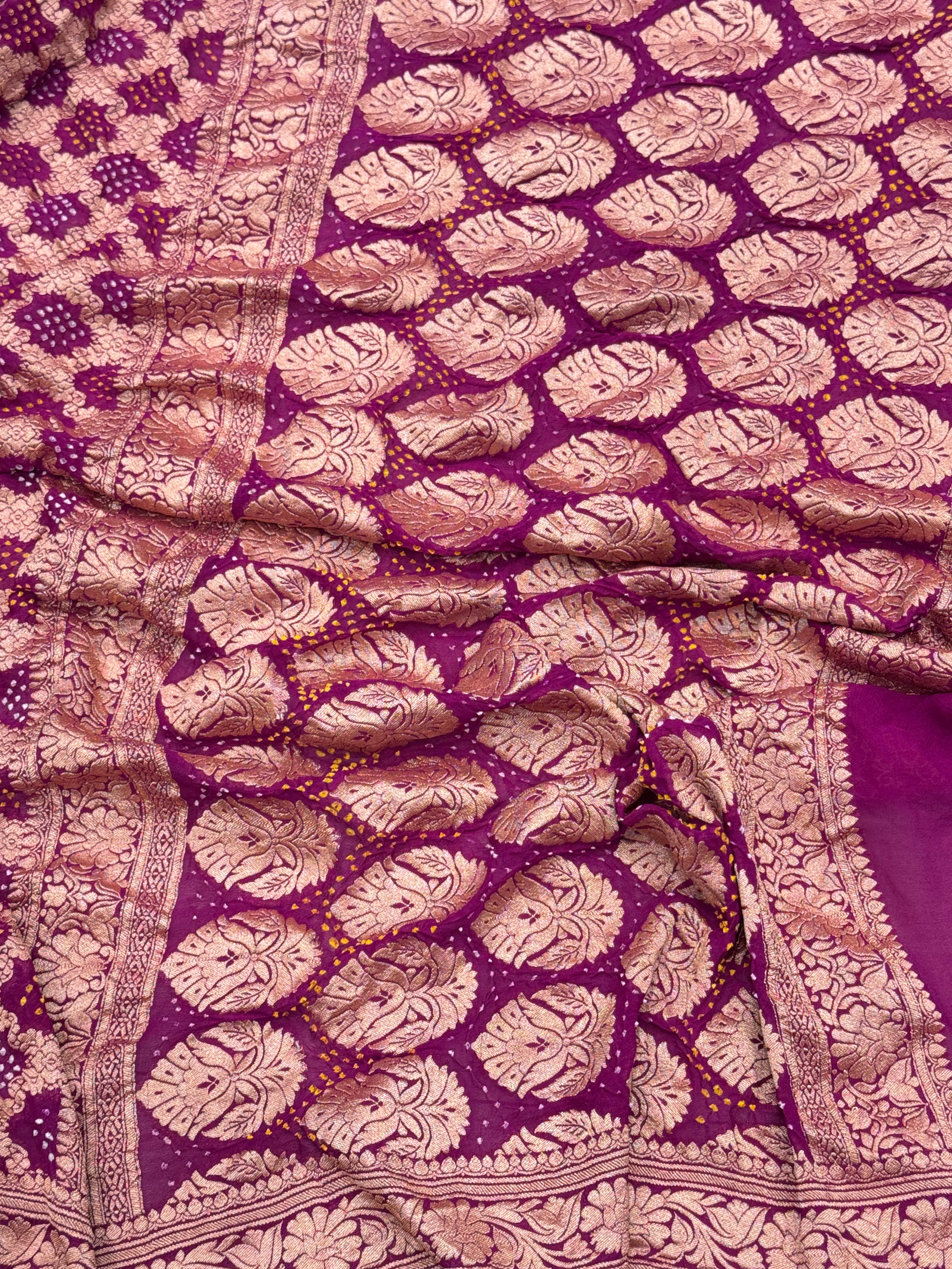 Wine Bandhej Bandhini Saree