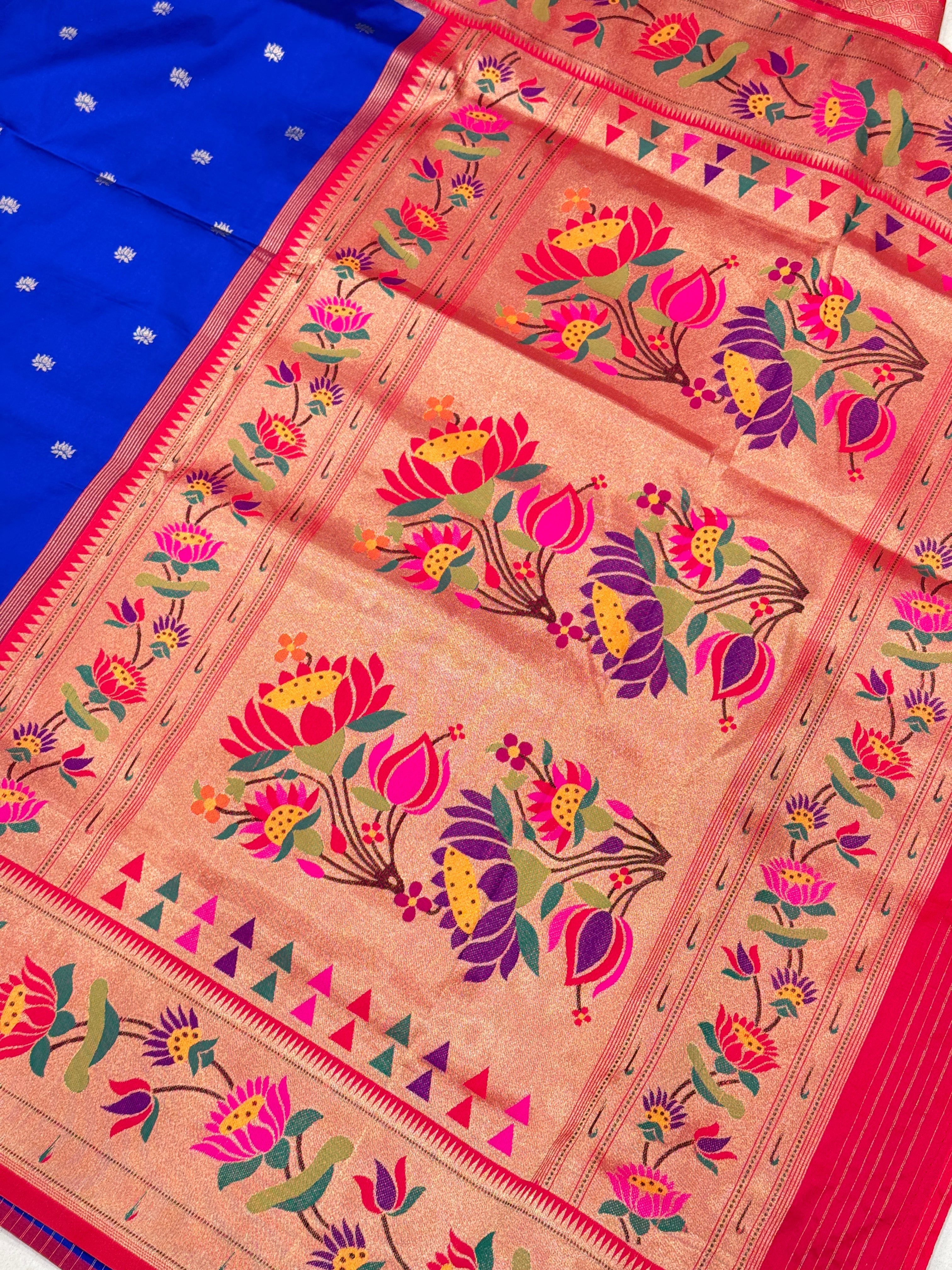 Royal Blue Paithani Silk Saree