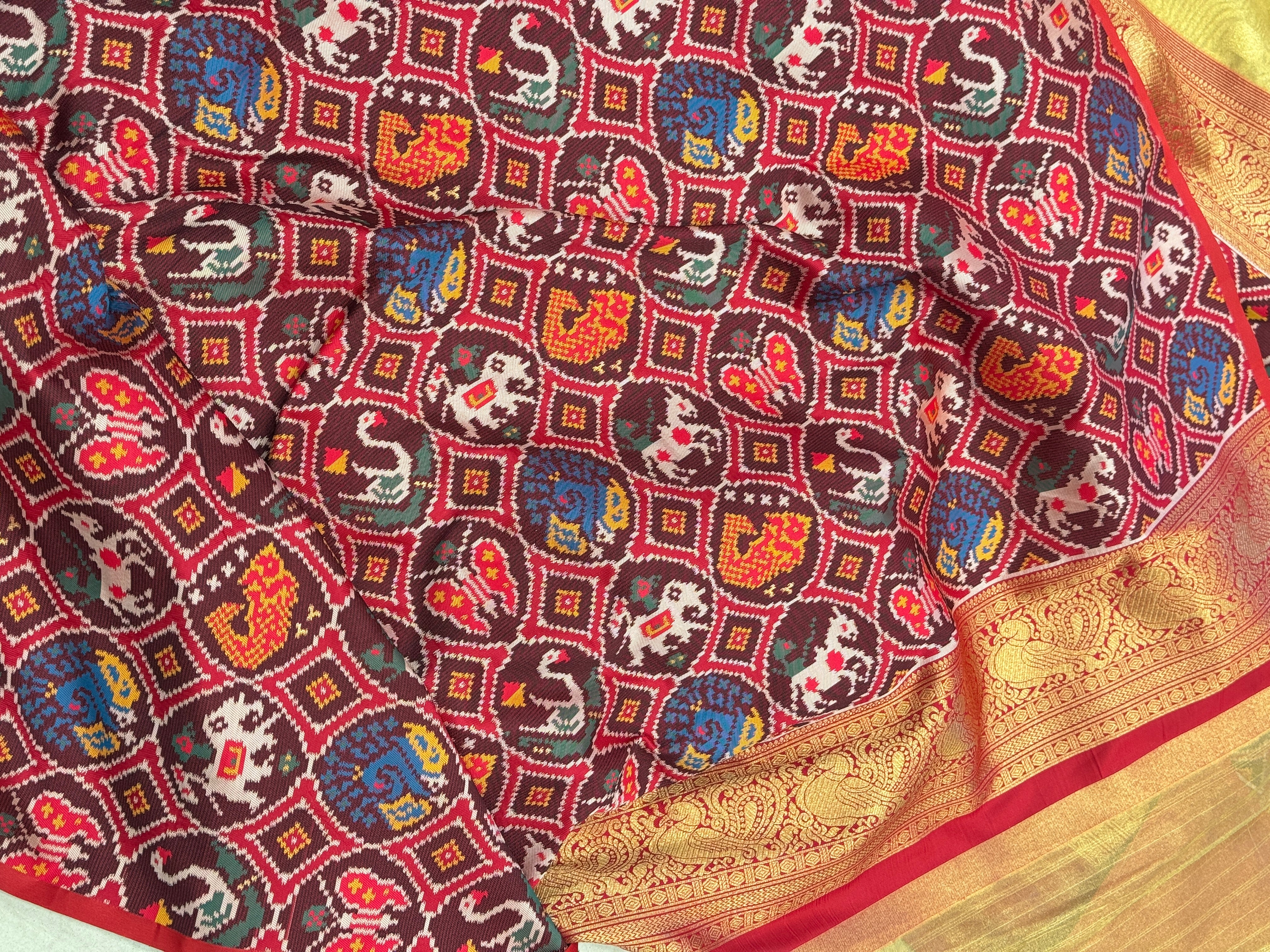 Golden Tissue Patola Saree