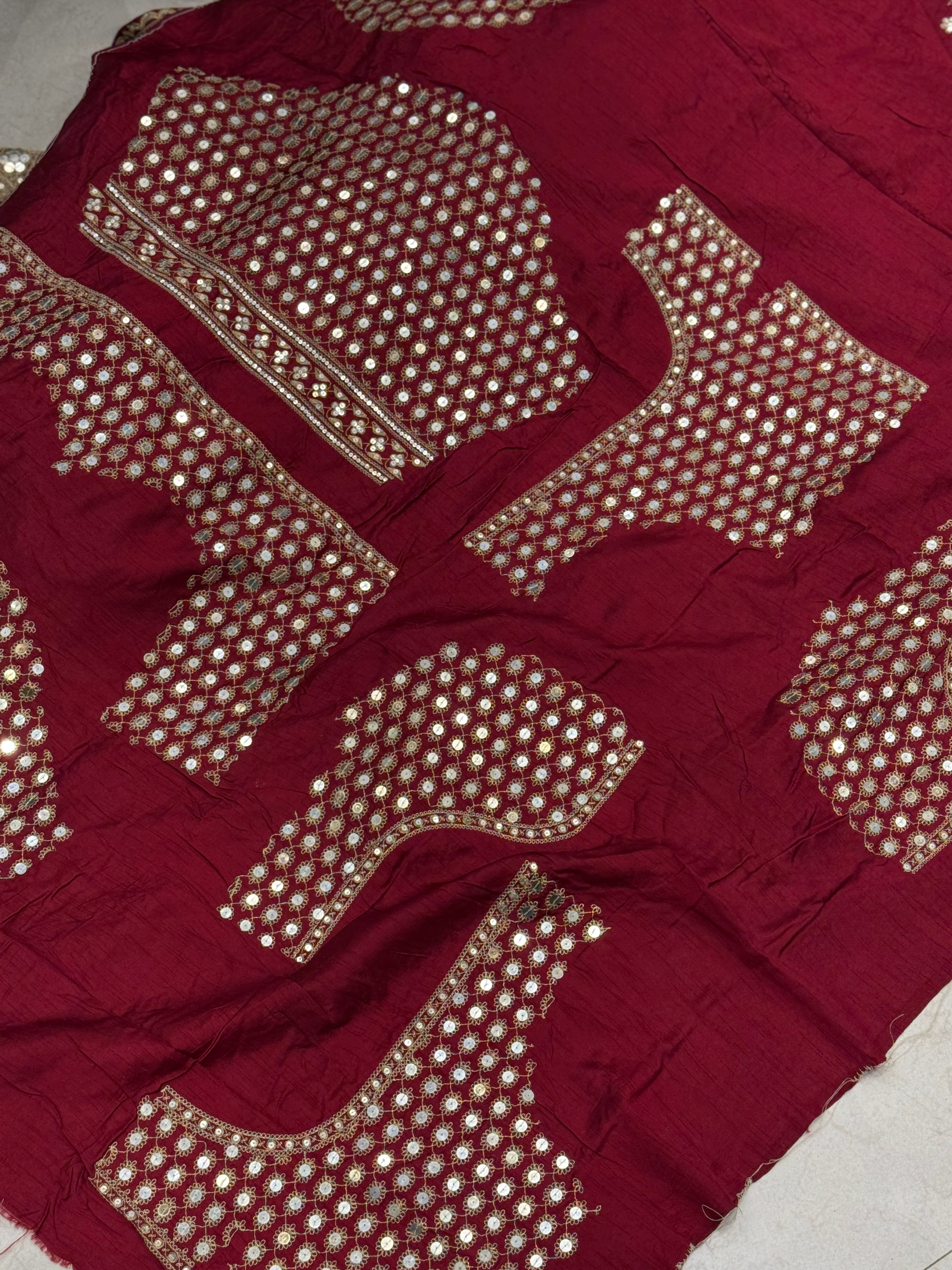Maroon Sabyasachi Inspired Marodi Embroidery Pure Silk Saree jaal pallu Saree