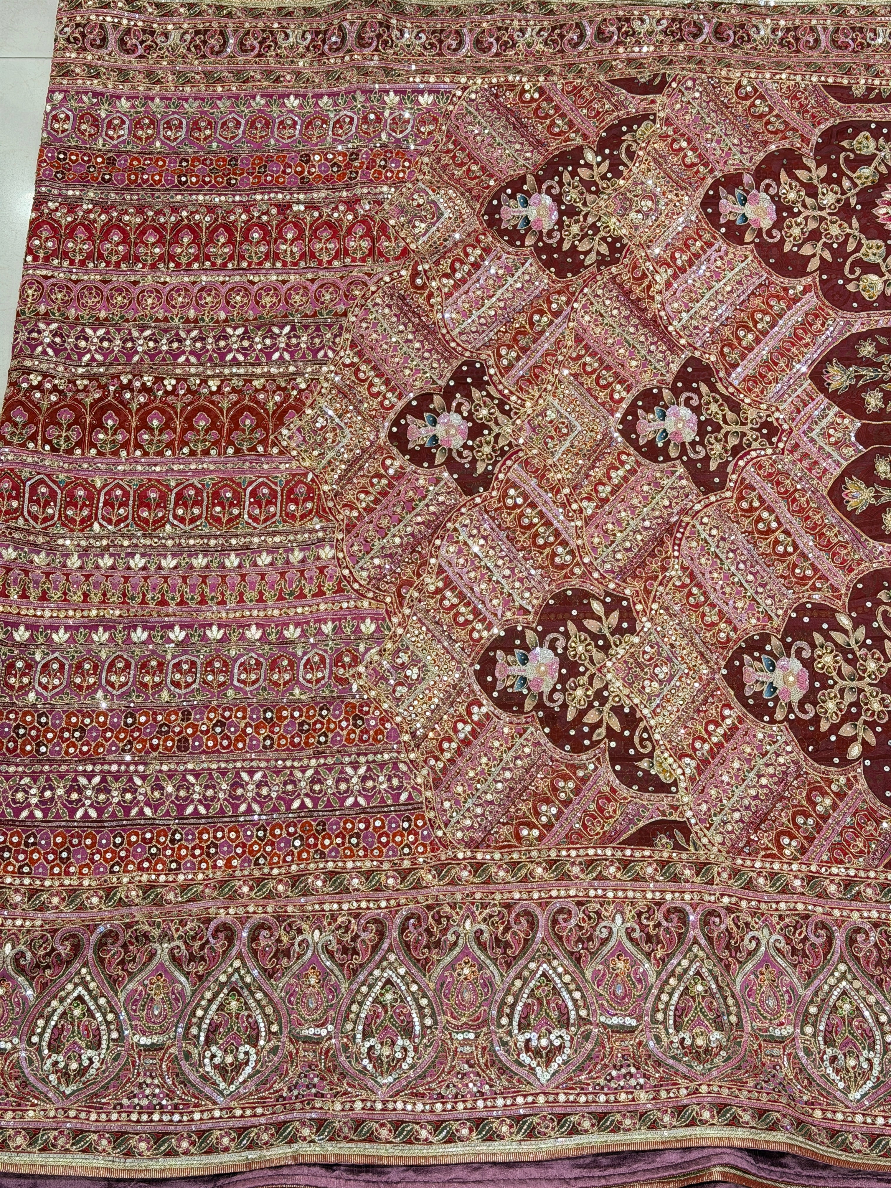 Maroon TT inspired Elephant Motif Banarasi Crepe Hand Embroidery Saree