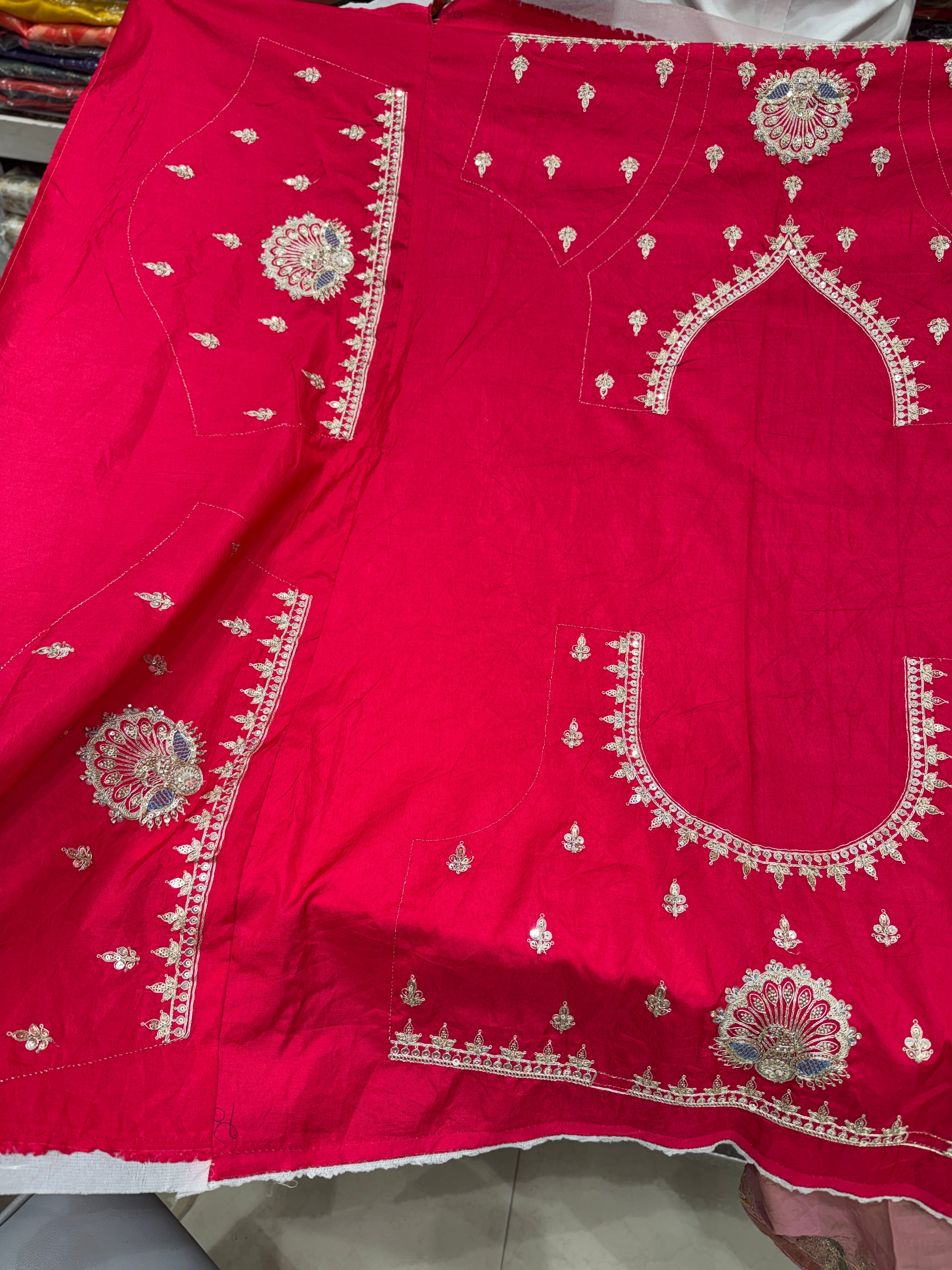 Pink Tissue Weaved Embroidery Saree