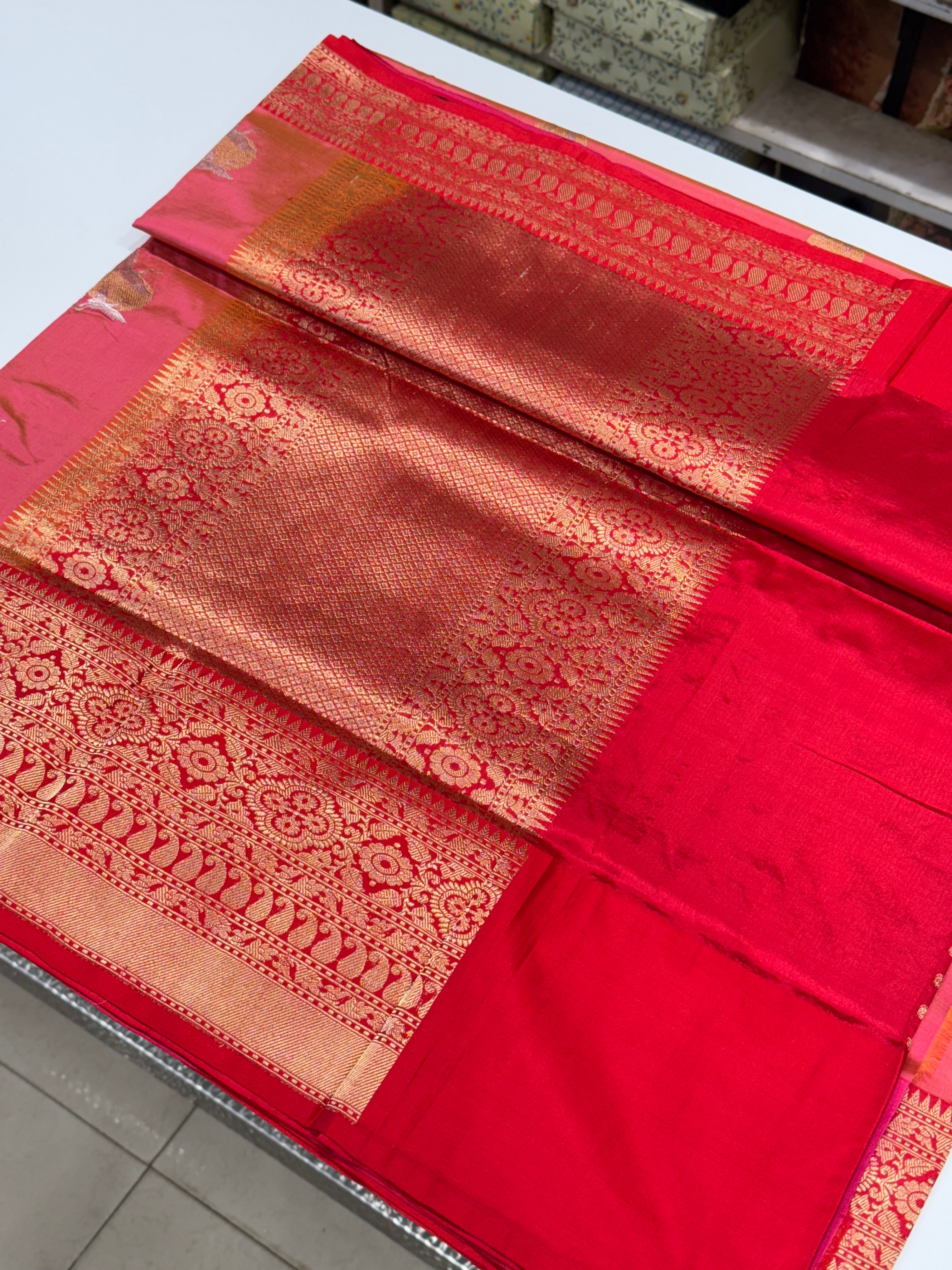 Dhup Chaav Banarasi Handloom Shikara Saree