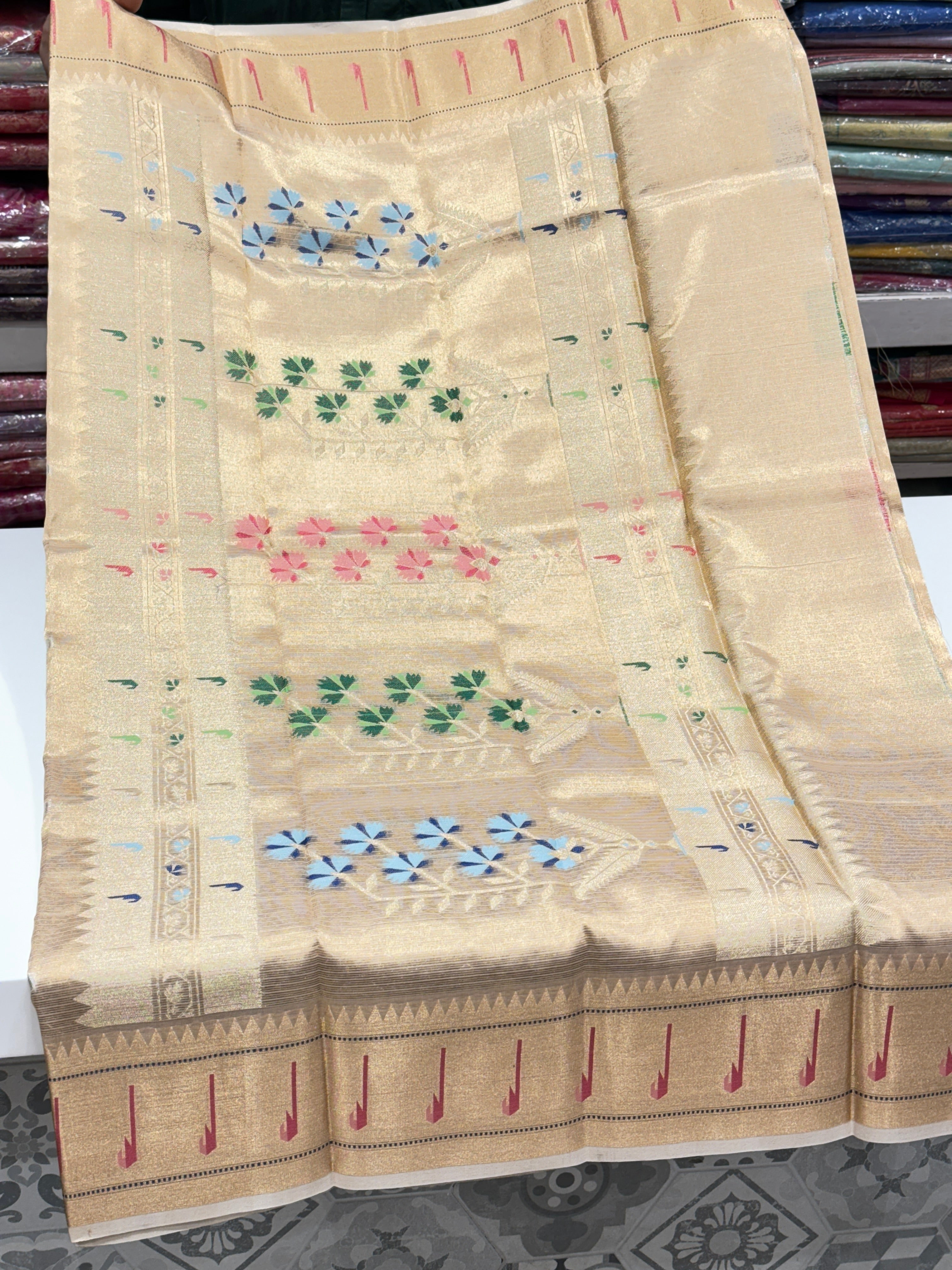 Muniya Paithani Double Tissue Zari Kota Saree