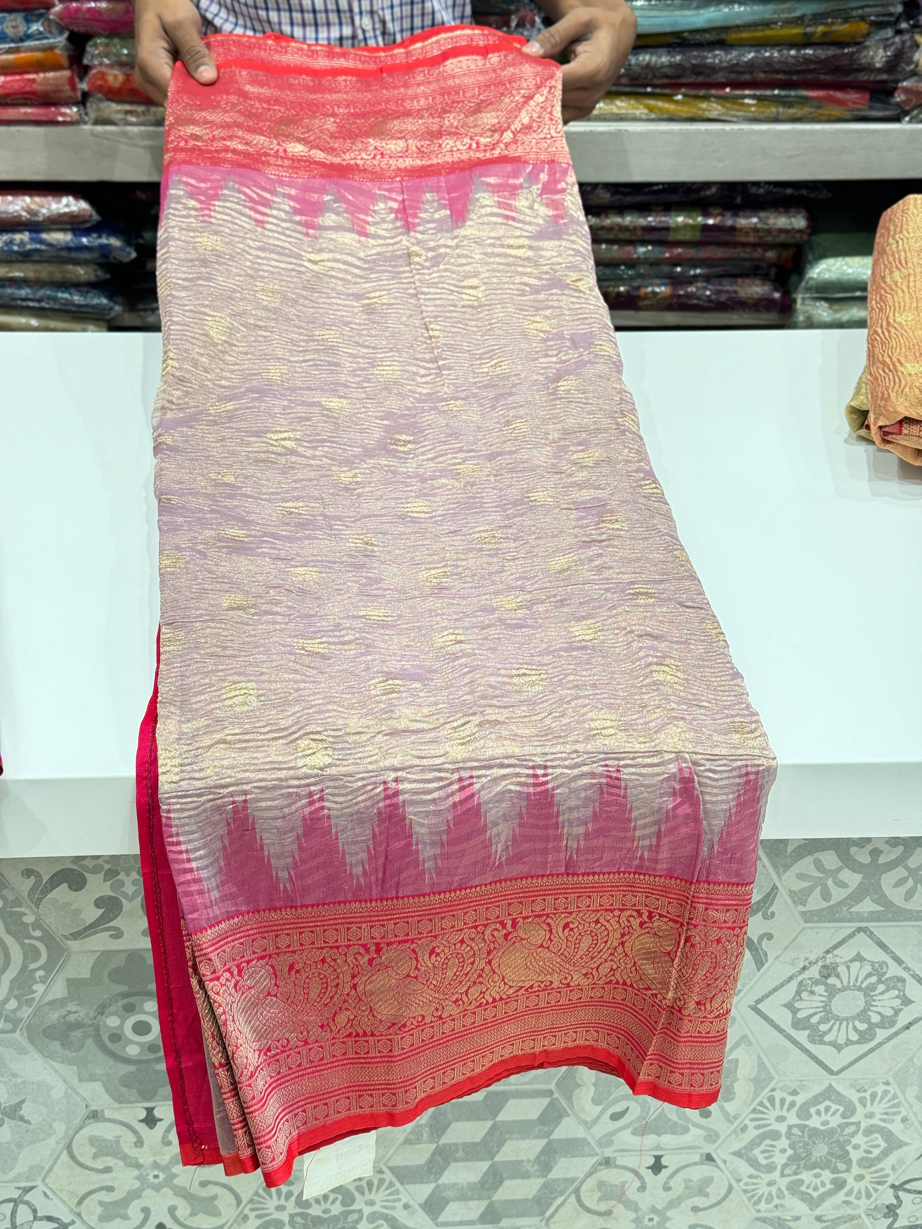 Crushed Tissue Patola Saree