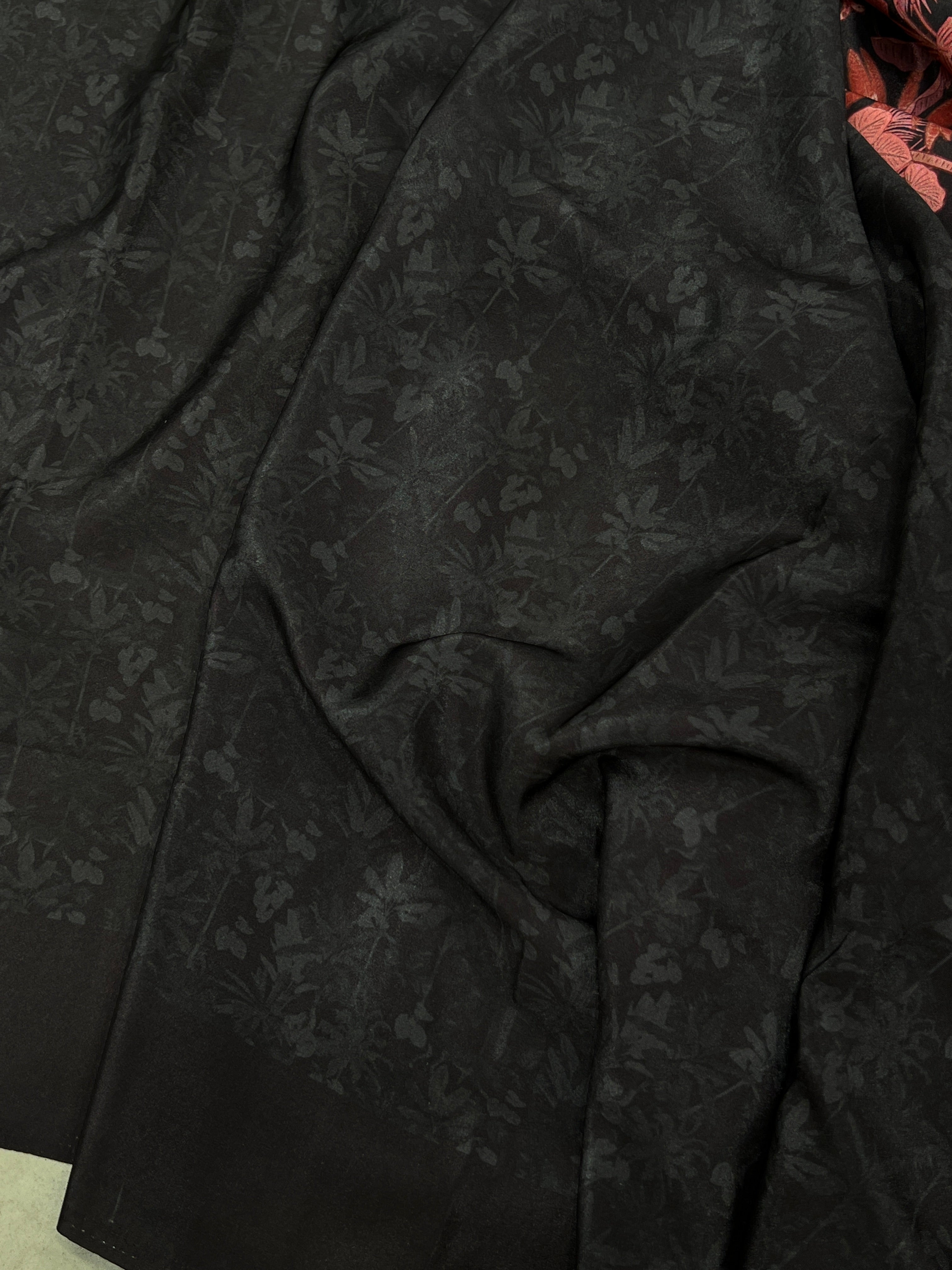 Black Base Contrast Sabyasachi Inspired Satin Print Saree