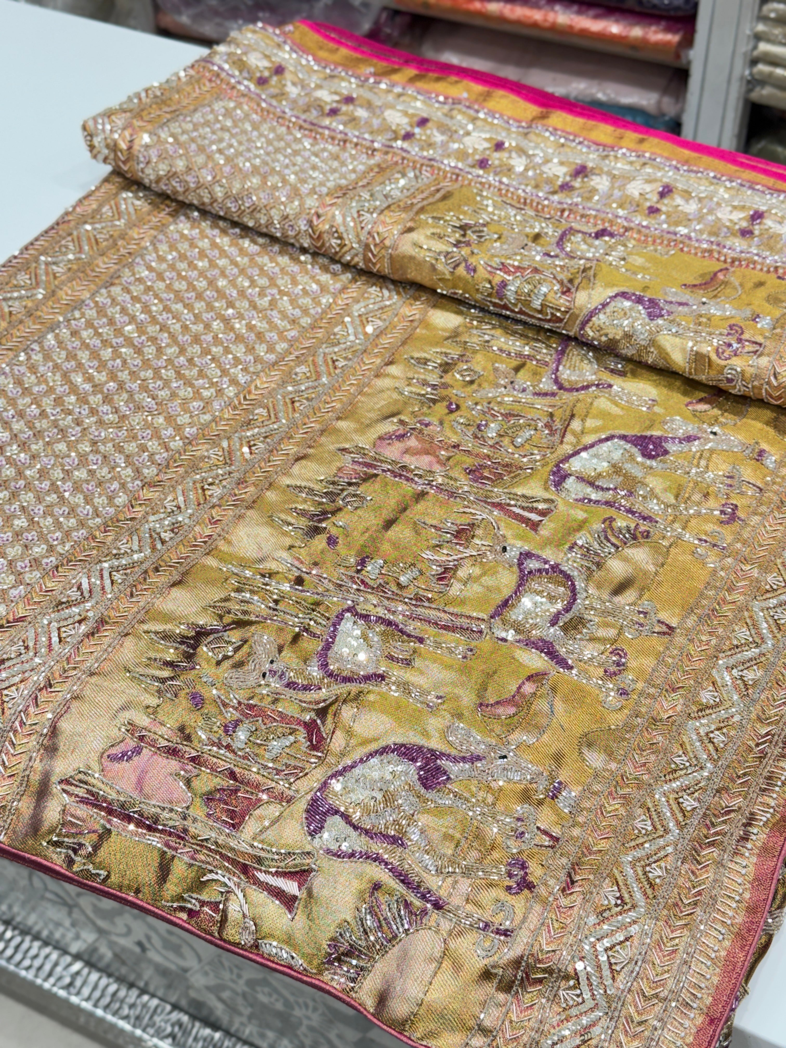 Kanjivaram Embroidery Hiraniya Edit Saree