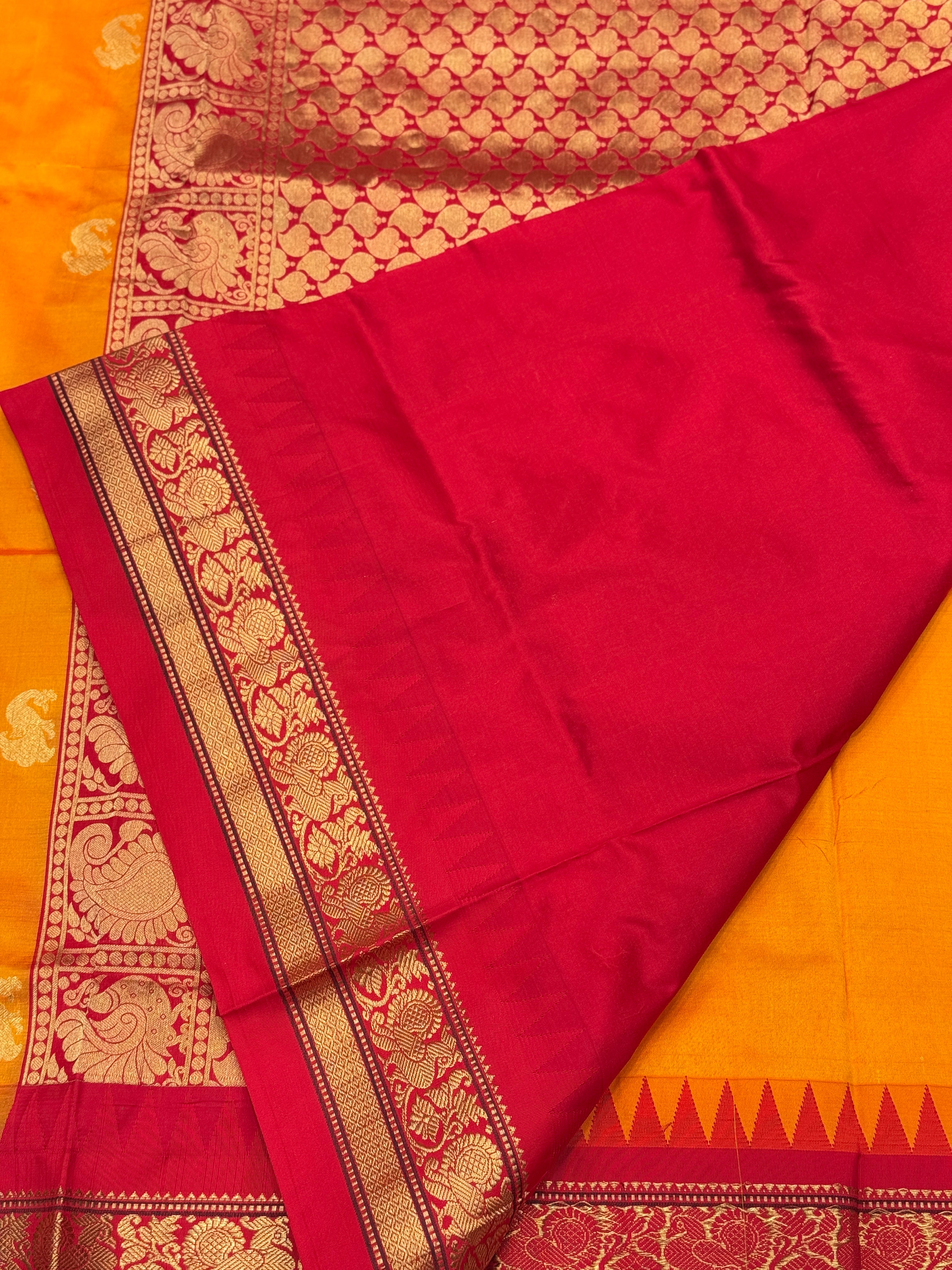 Orange Pure Silk Paithani Saree