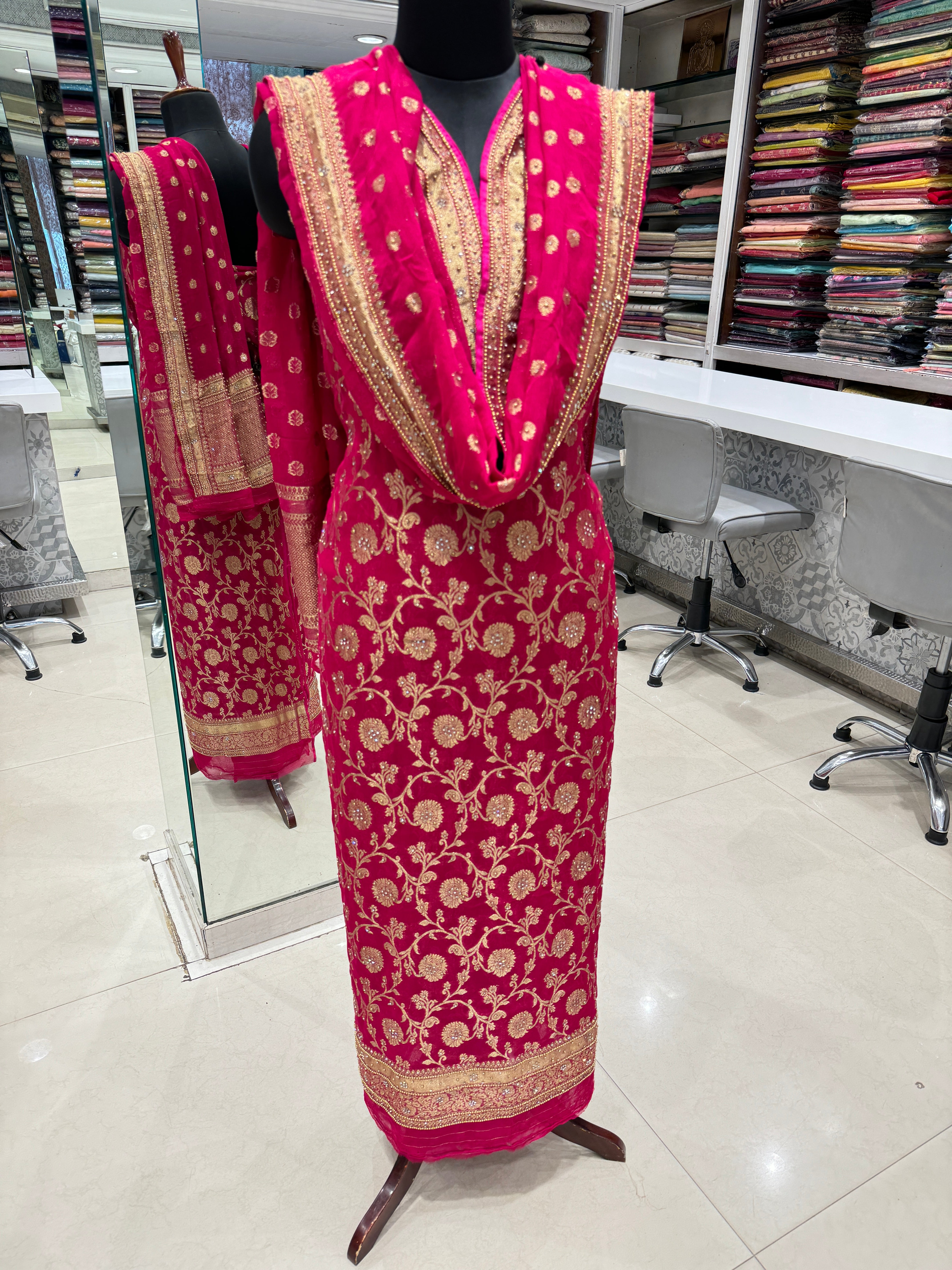 Rani Banarasi Georgette Suit Piece