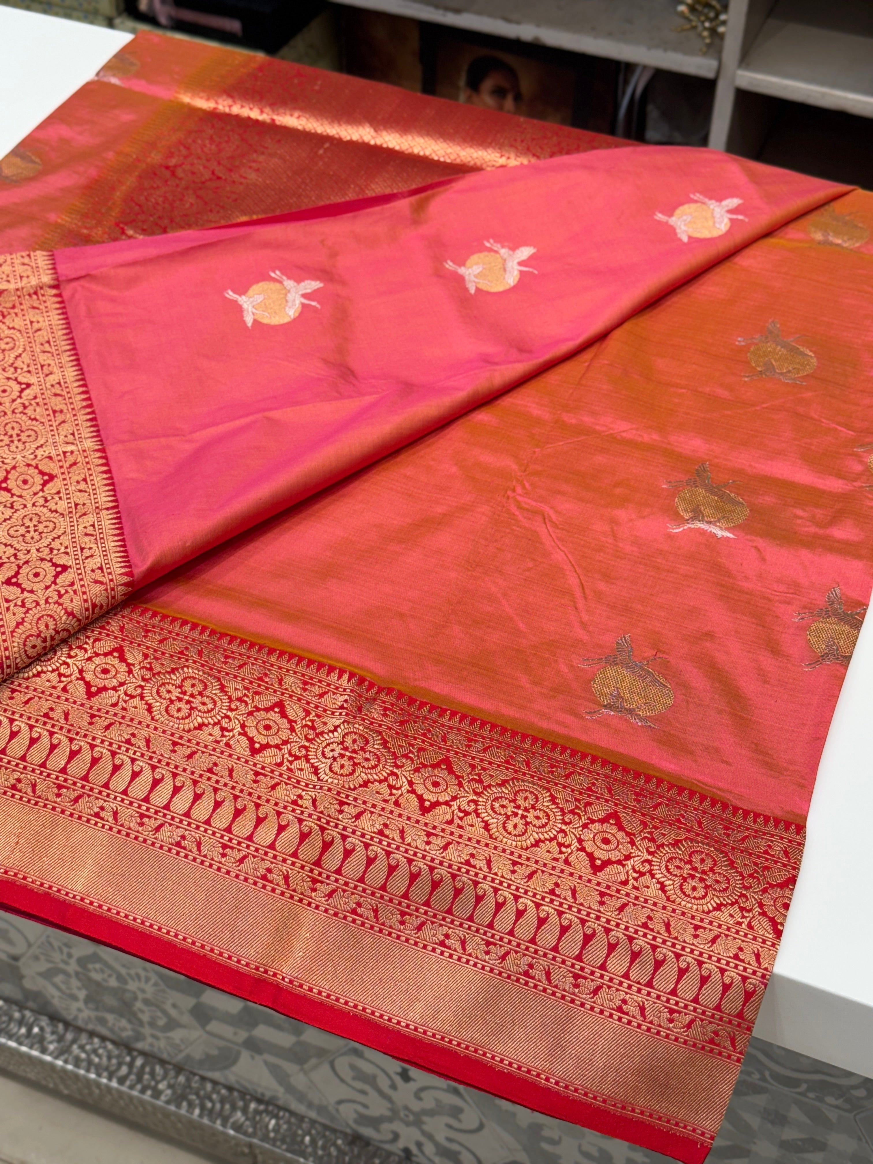 Dhup Chaav Banarasi Handloom Shikara Saree