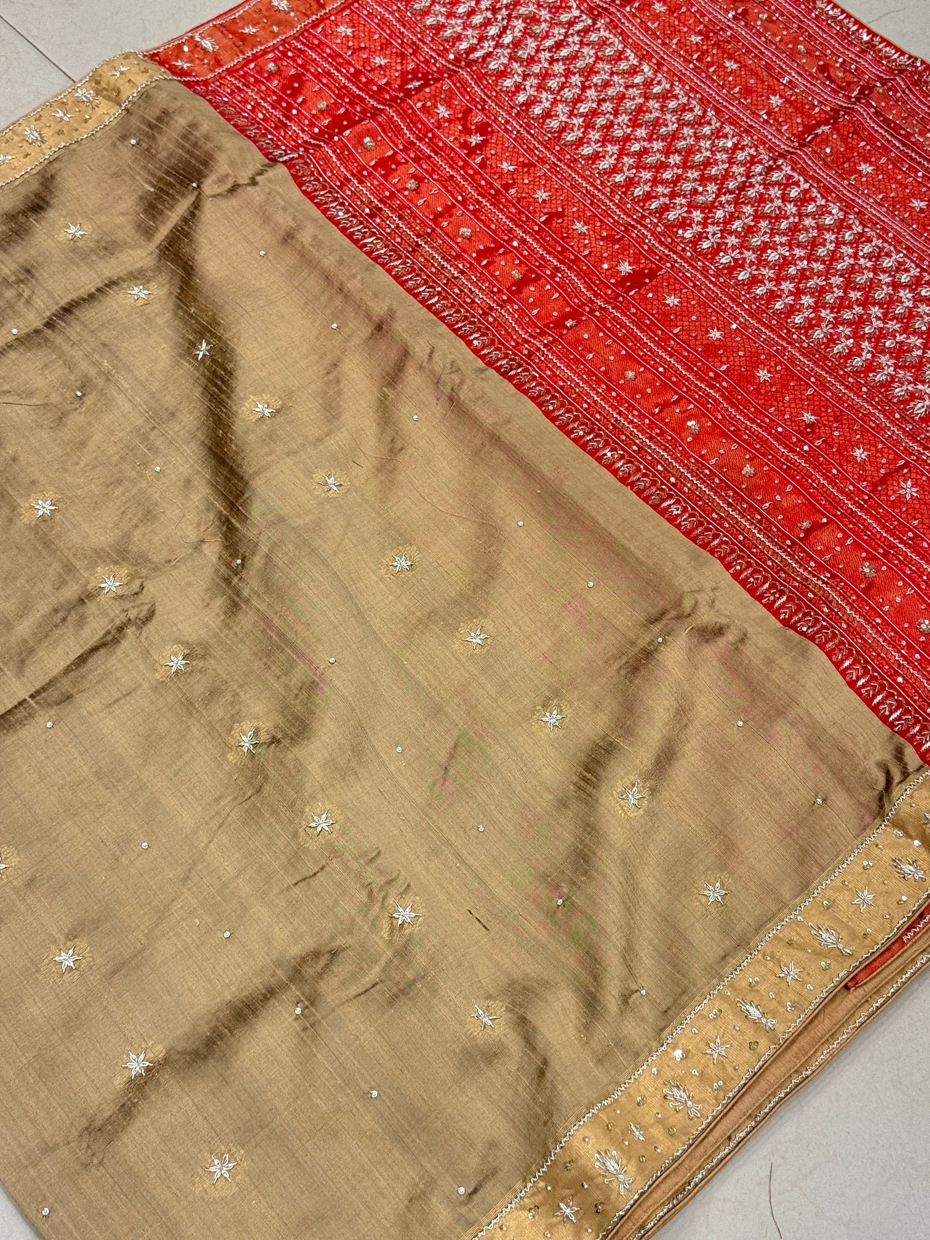 Tussor Kanjivaram Hand Embroidery Saree