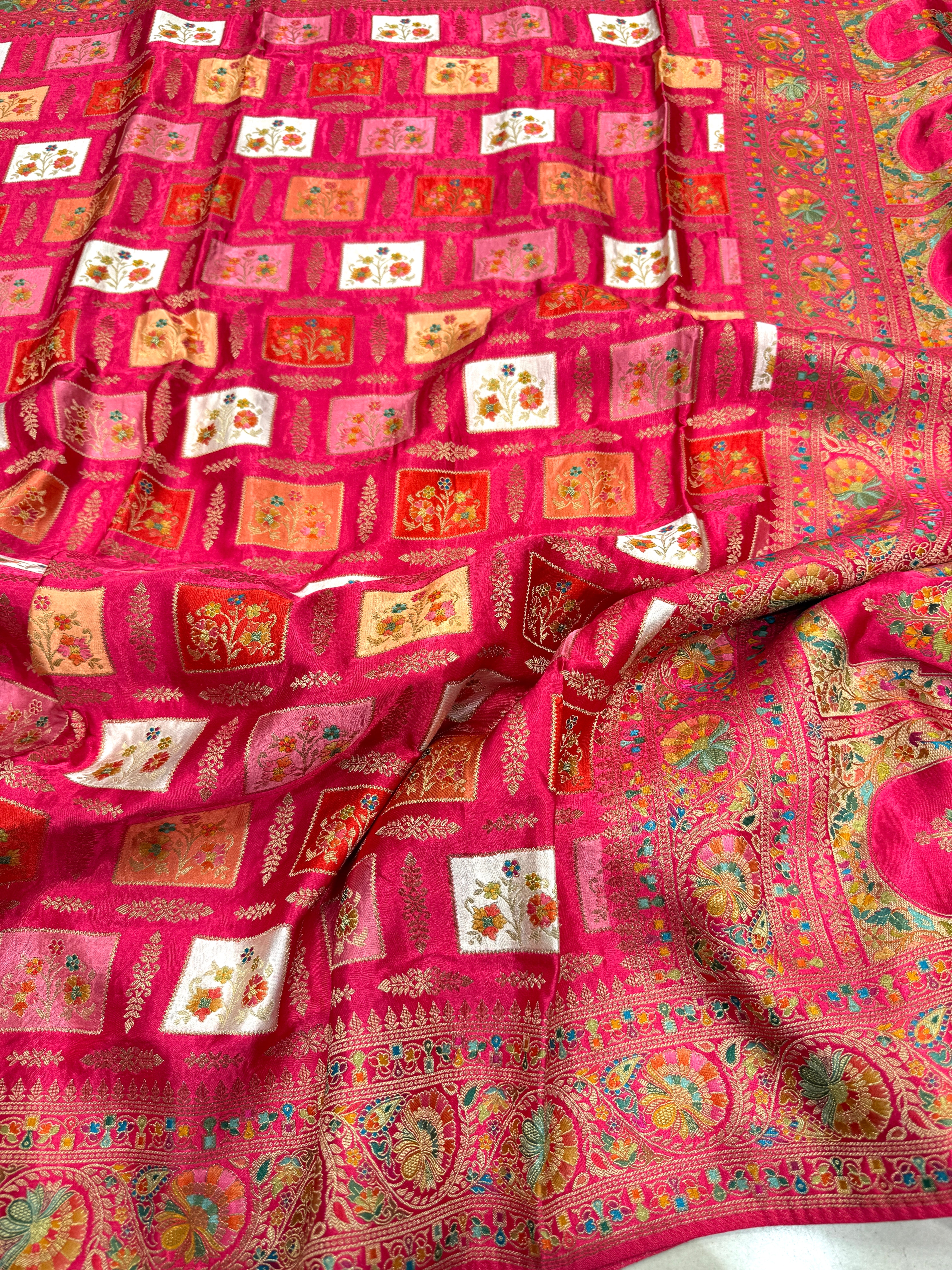 Rani Banarasi Modal Satin Rangkat Saree