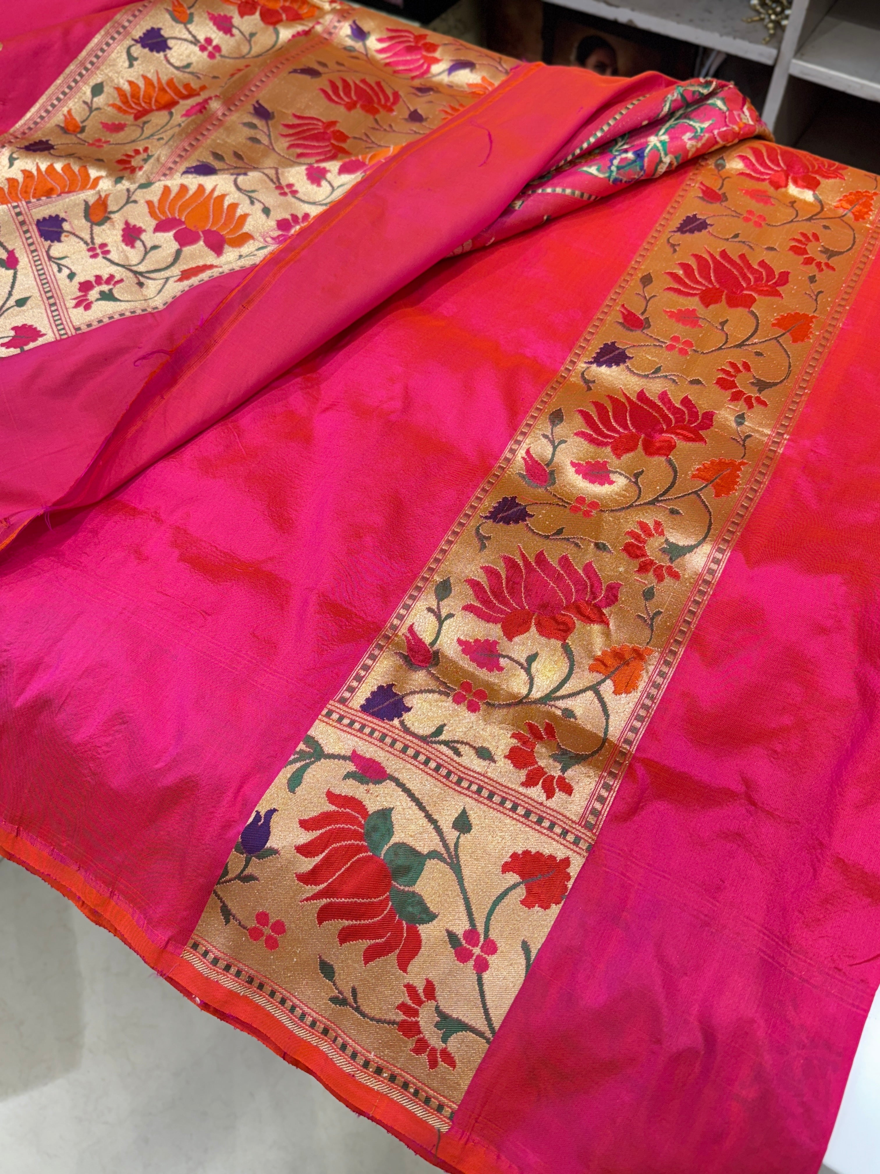 Cross Rani Paithani Banarasi Weaved Saree