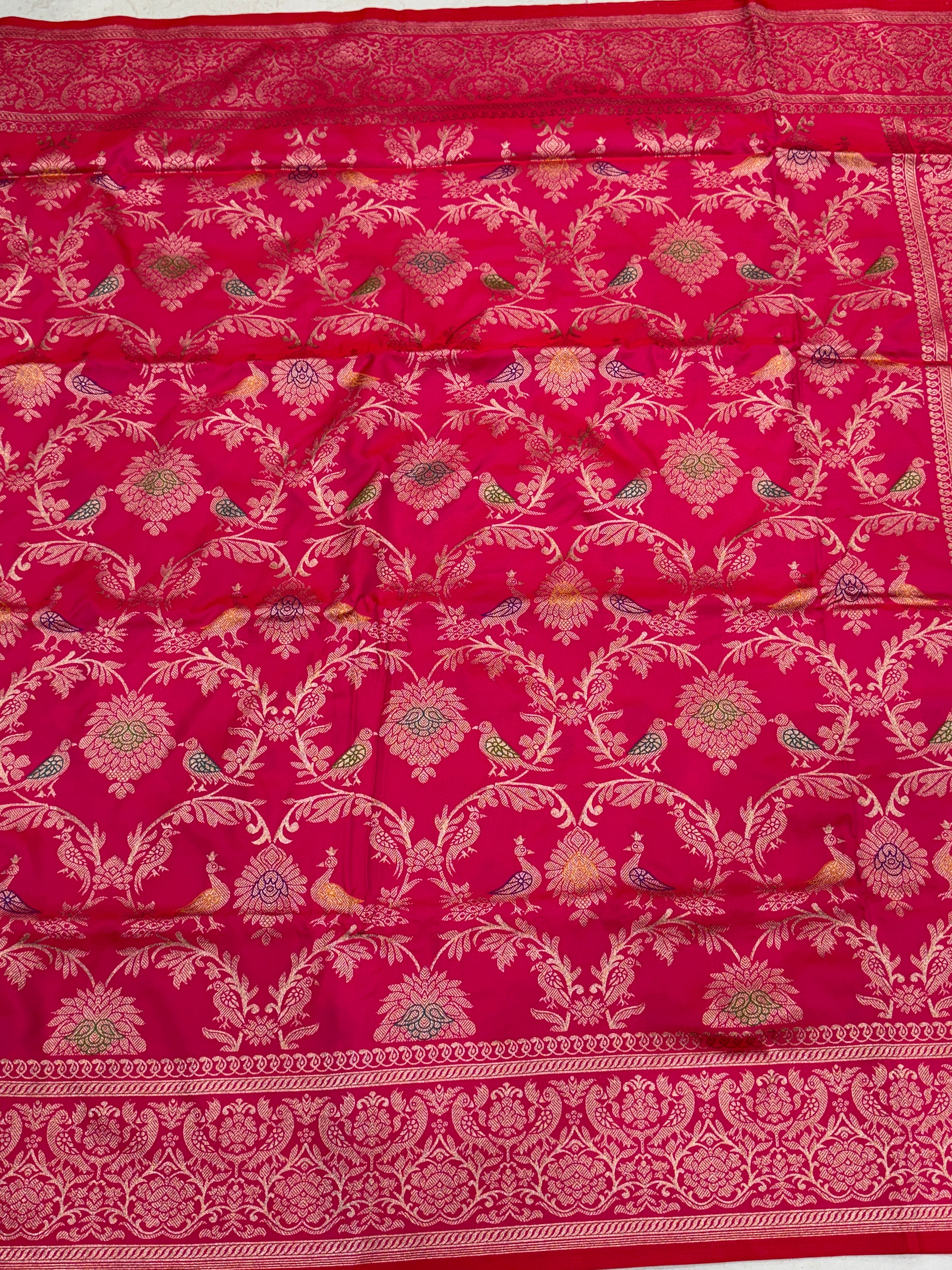 Rani Duck Parrot Butta Banarasi Silk Saree