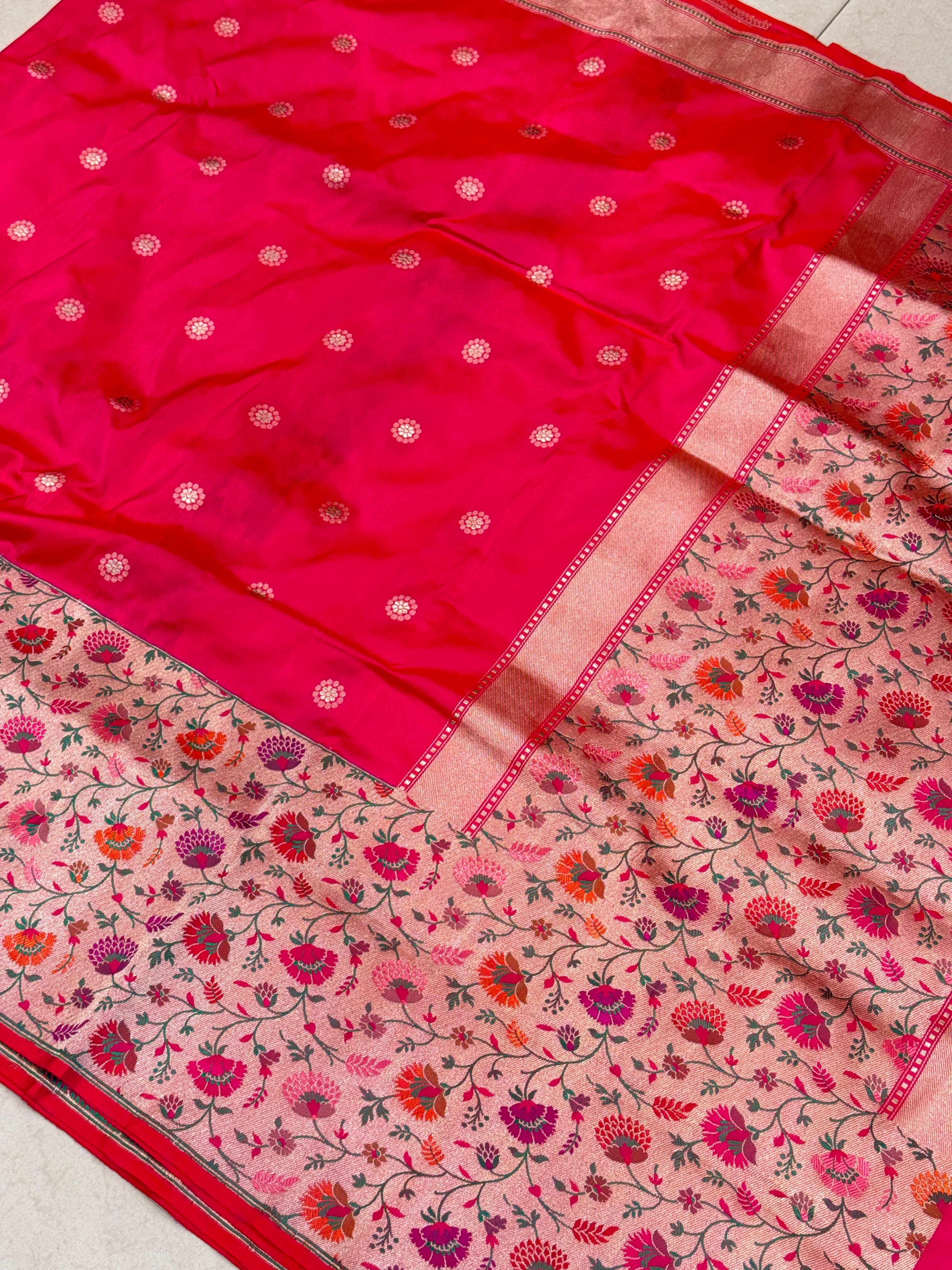 Rani Pink Paithani Banarasi Weave