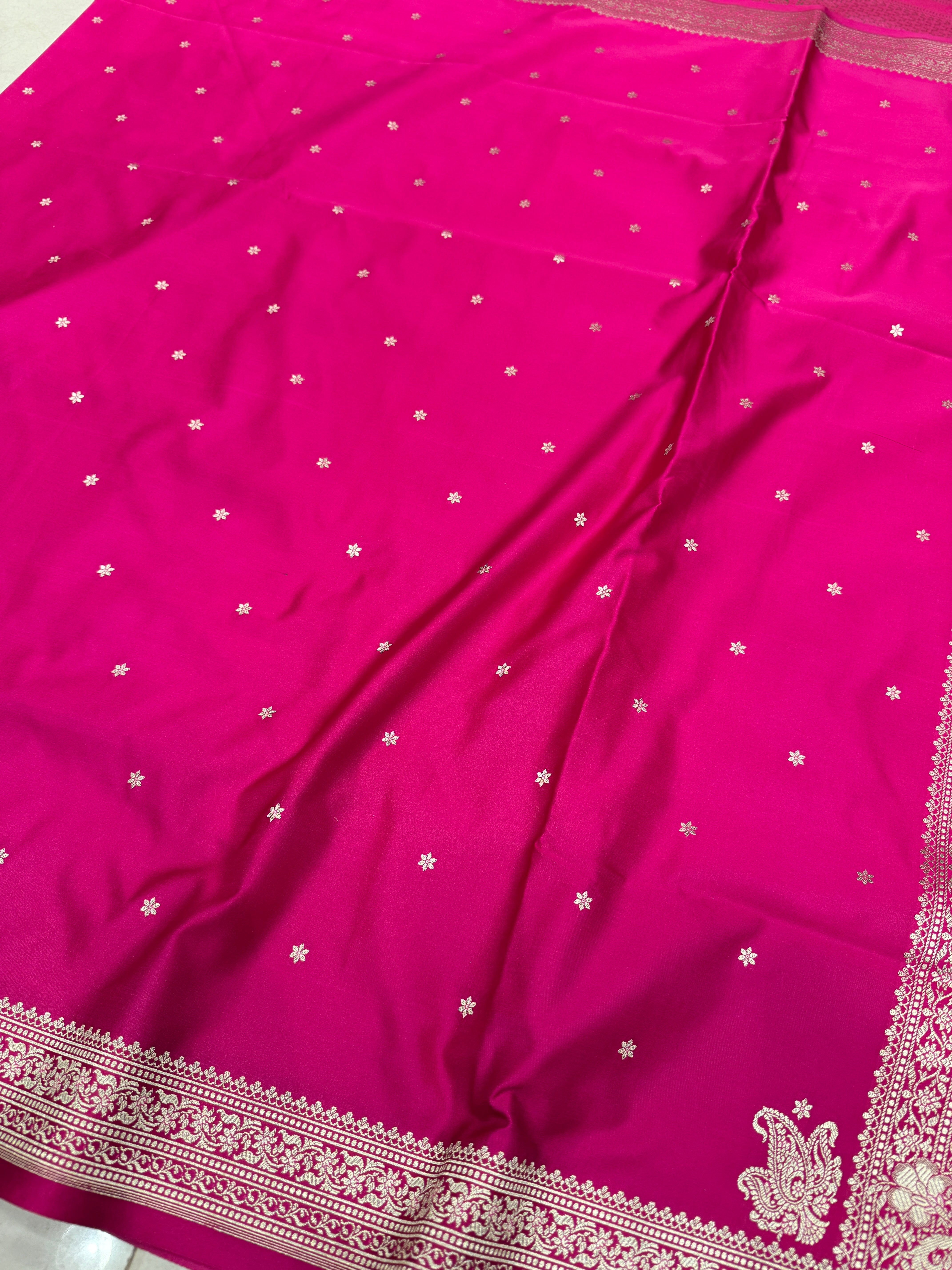 Rani Banarasi Silk Star Butti Saree