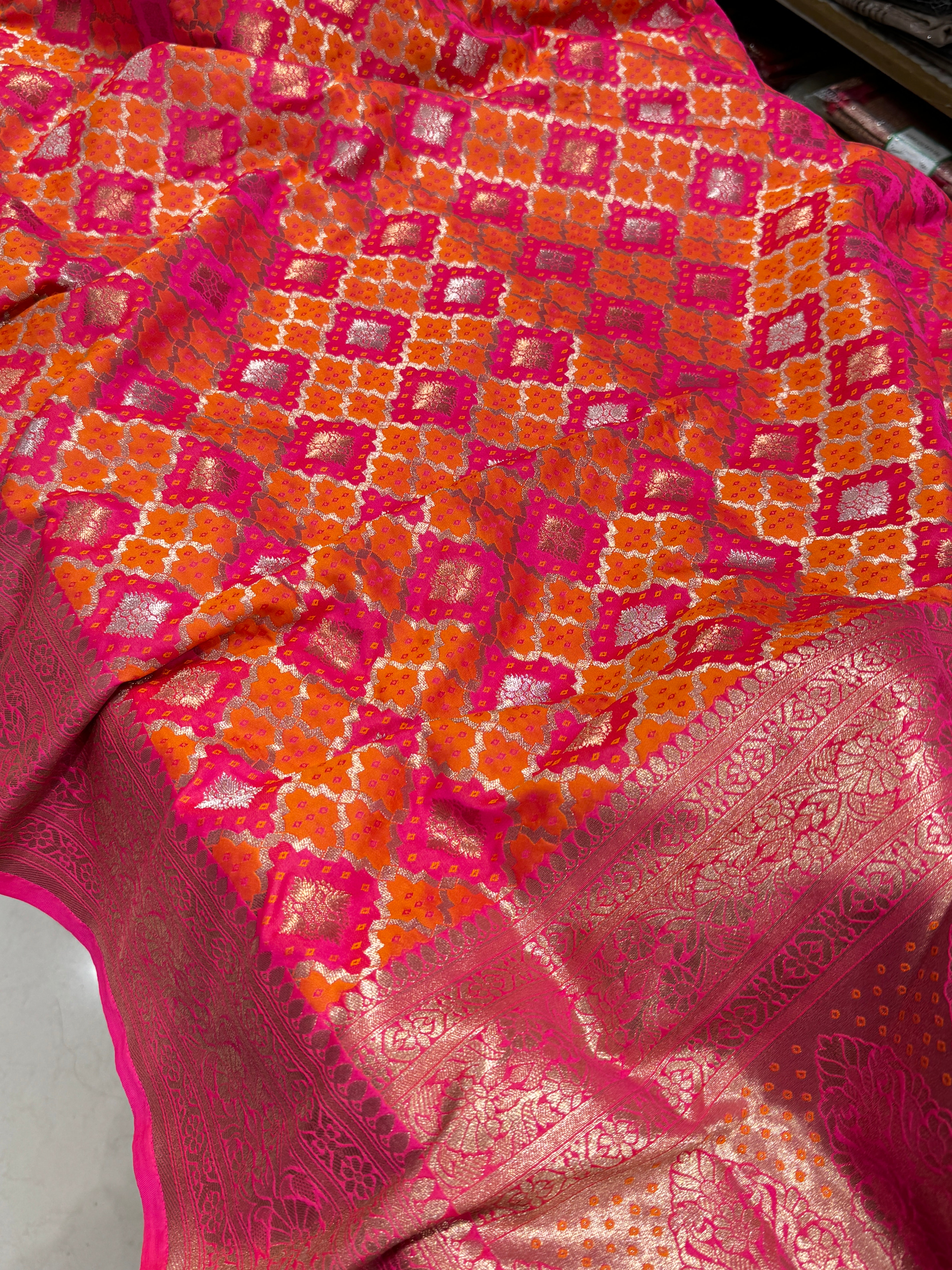 Banarasi Woven Bandhej Silk Saree