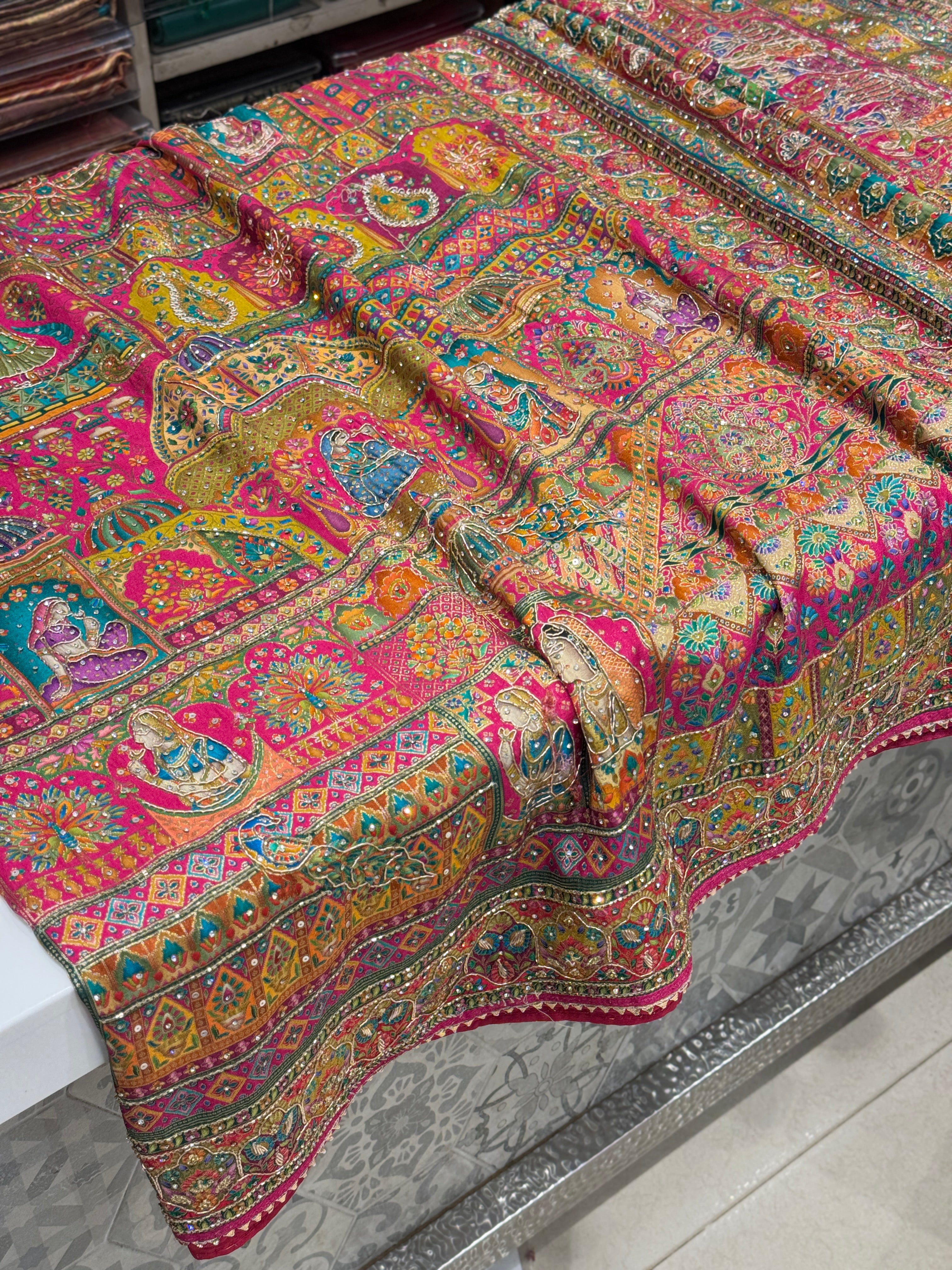 Rani Darbar Pashmina Style Weave with Hand Embroidery