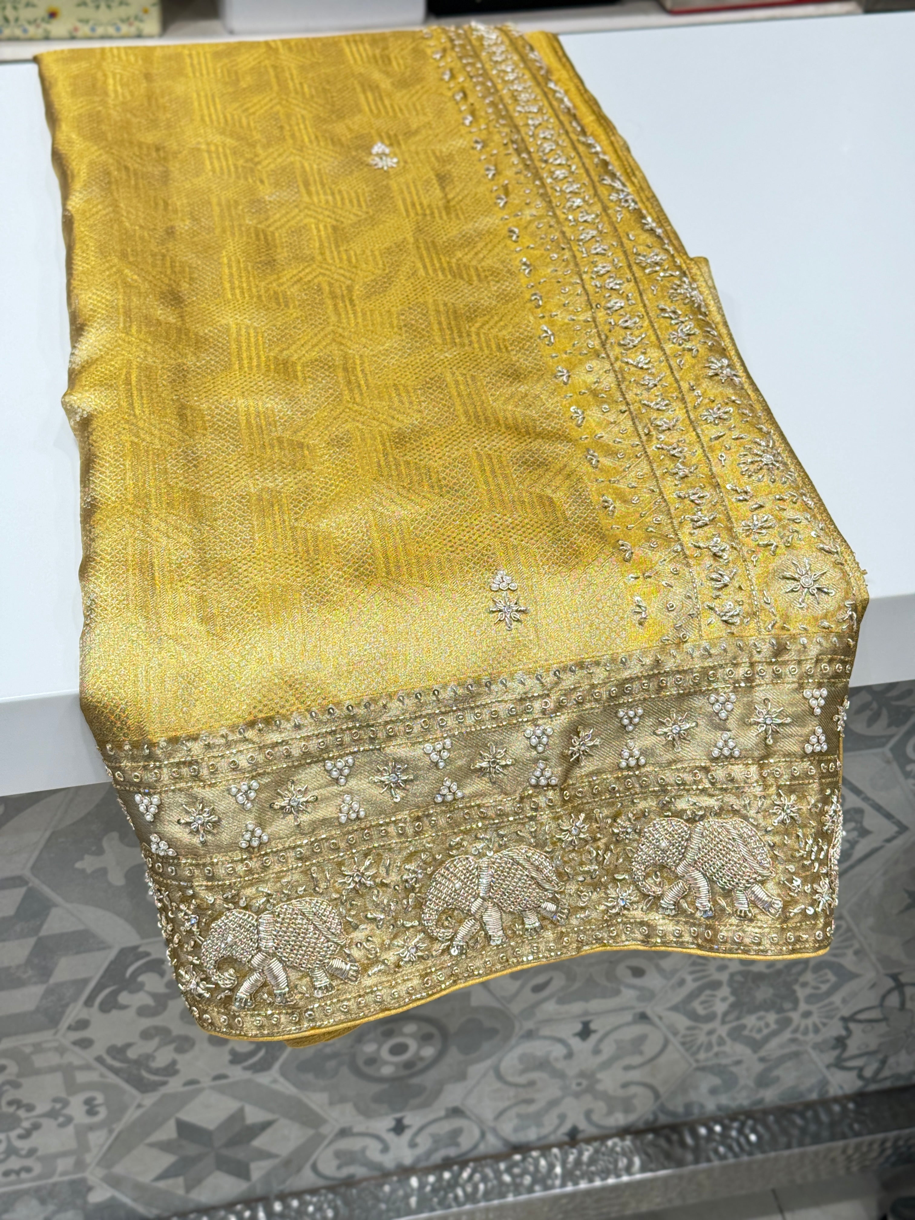 Kanjivaram Hand Embroidery Saree