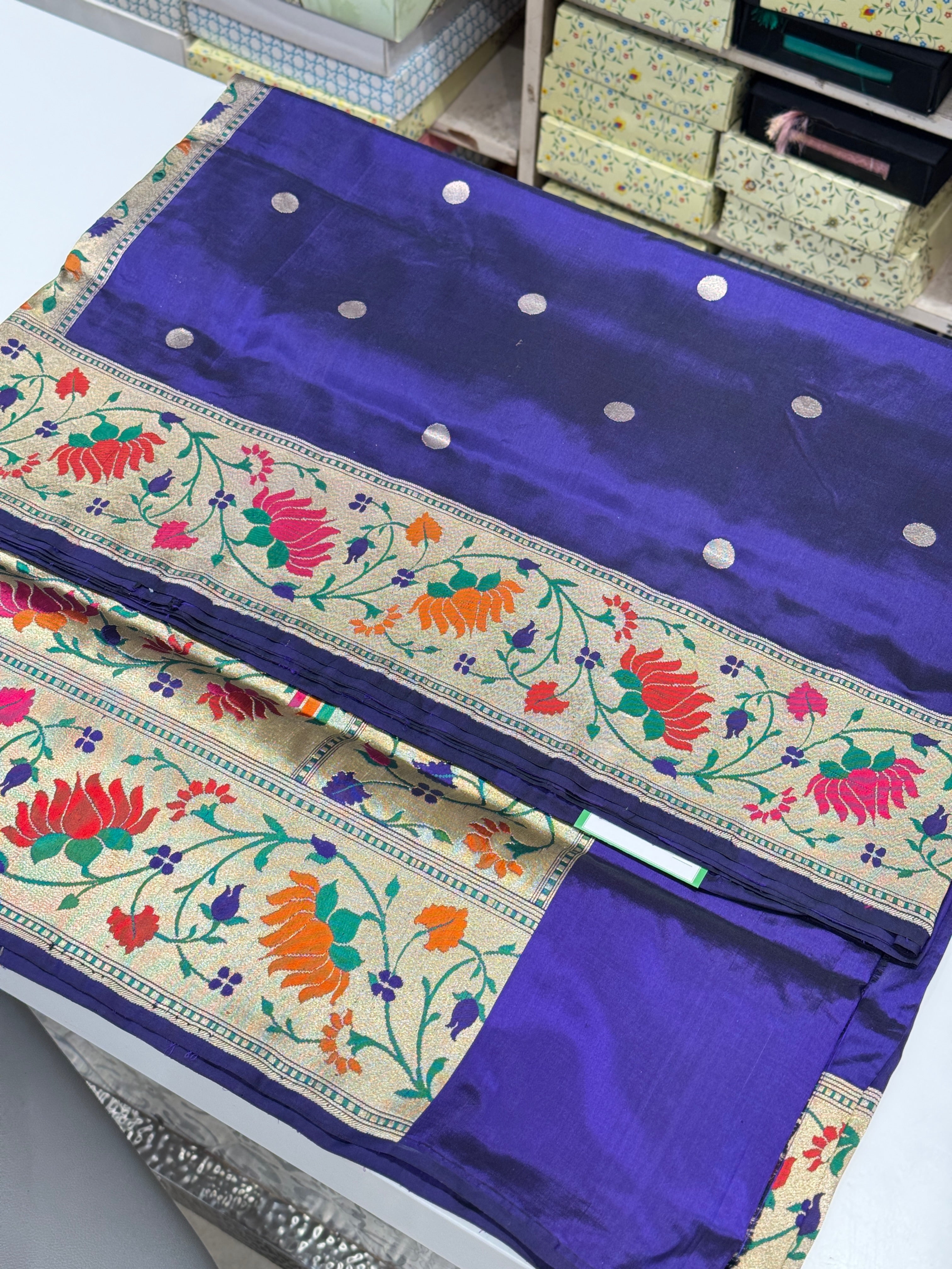 Violet Handloom Paithani Banarasi