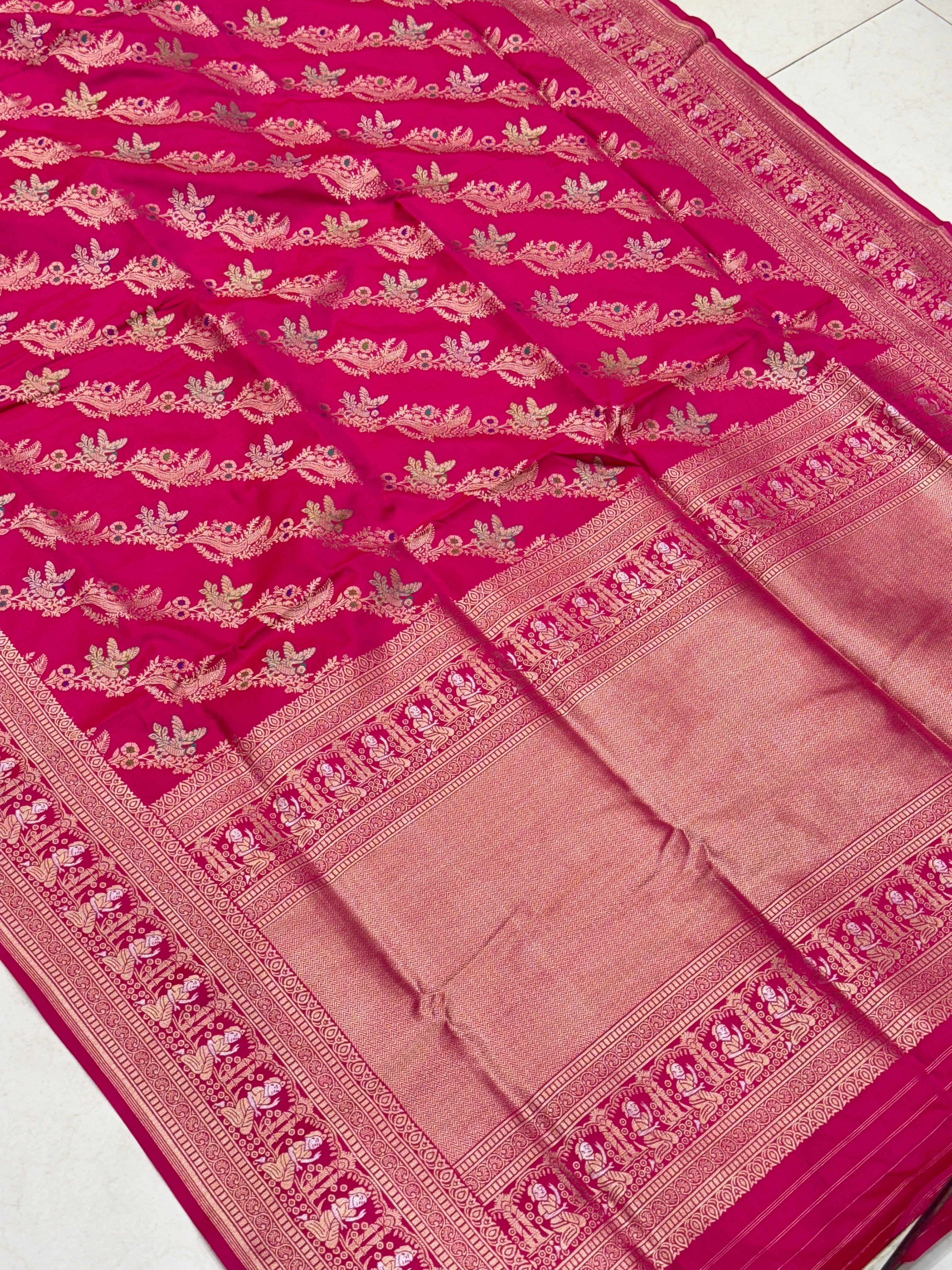 Rani Baluchari Weave Banarasi Silk Saree