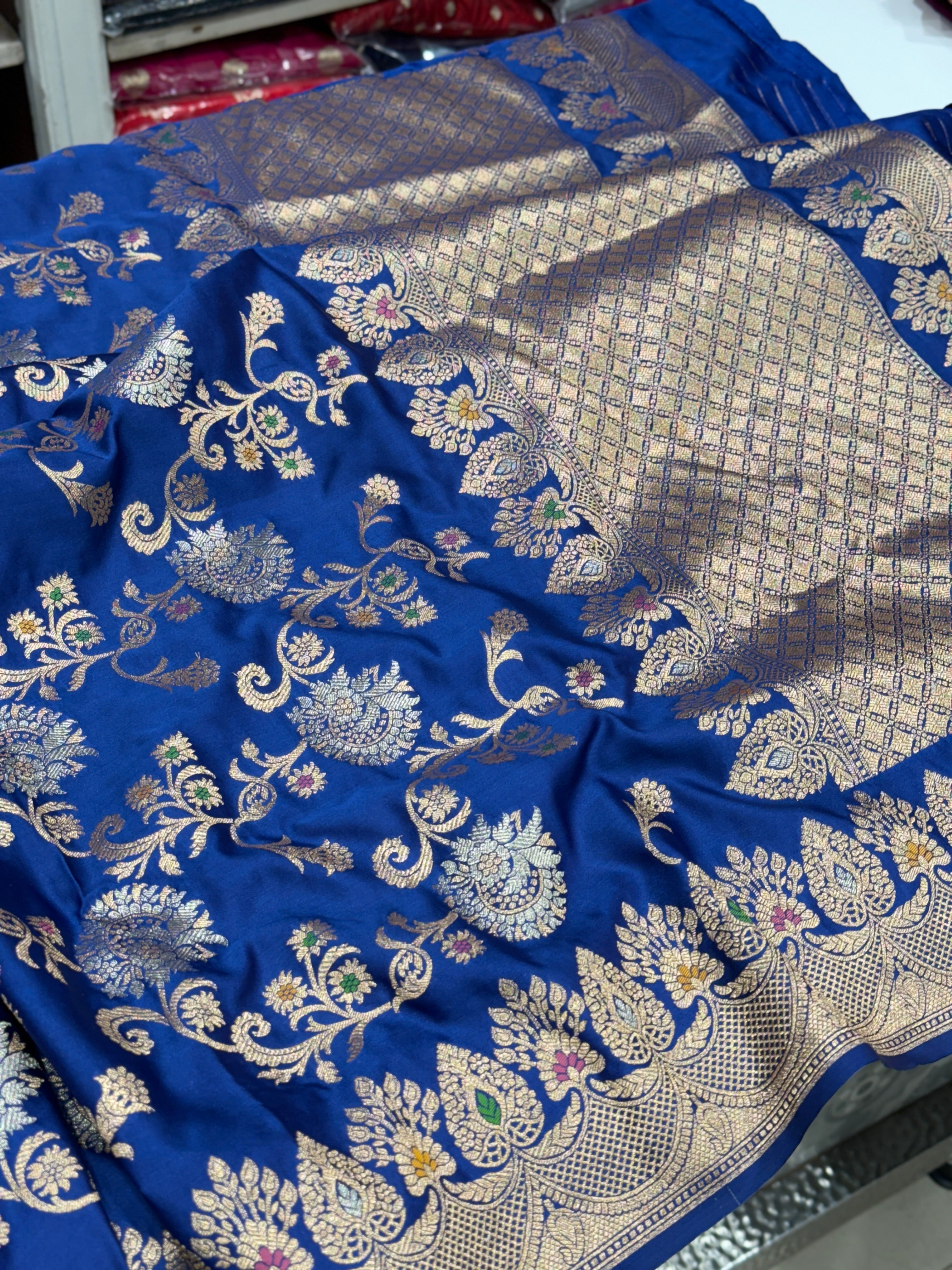 Royal Blue Meenakari Silk Saree
