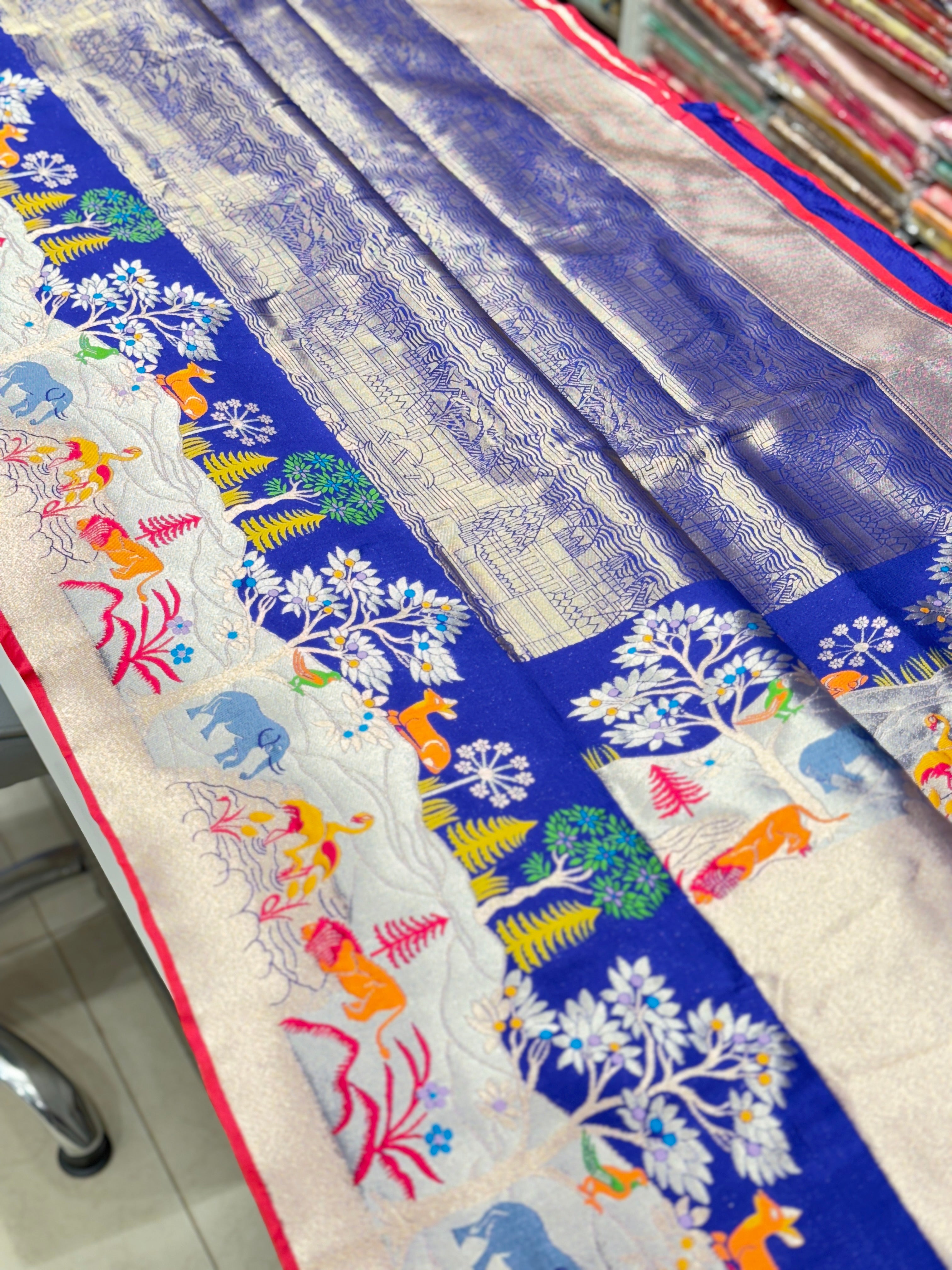 Royal Blue Banarasi Ganga Ghat x Shikara Saree