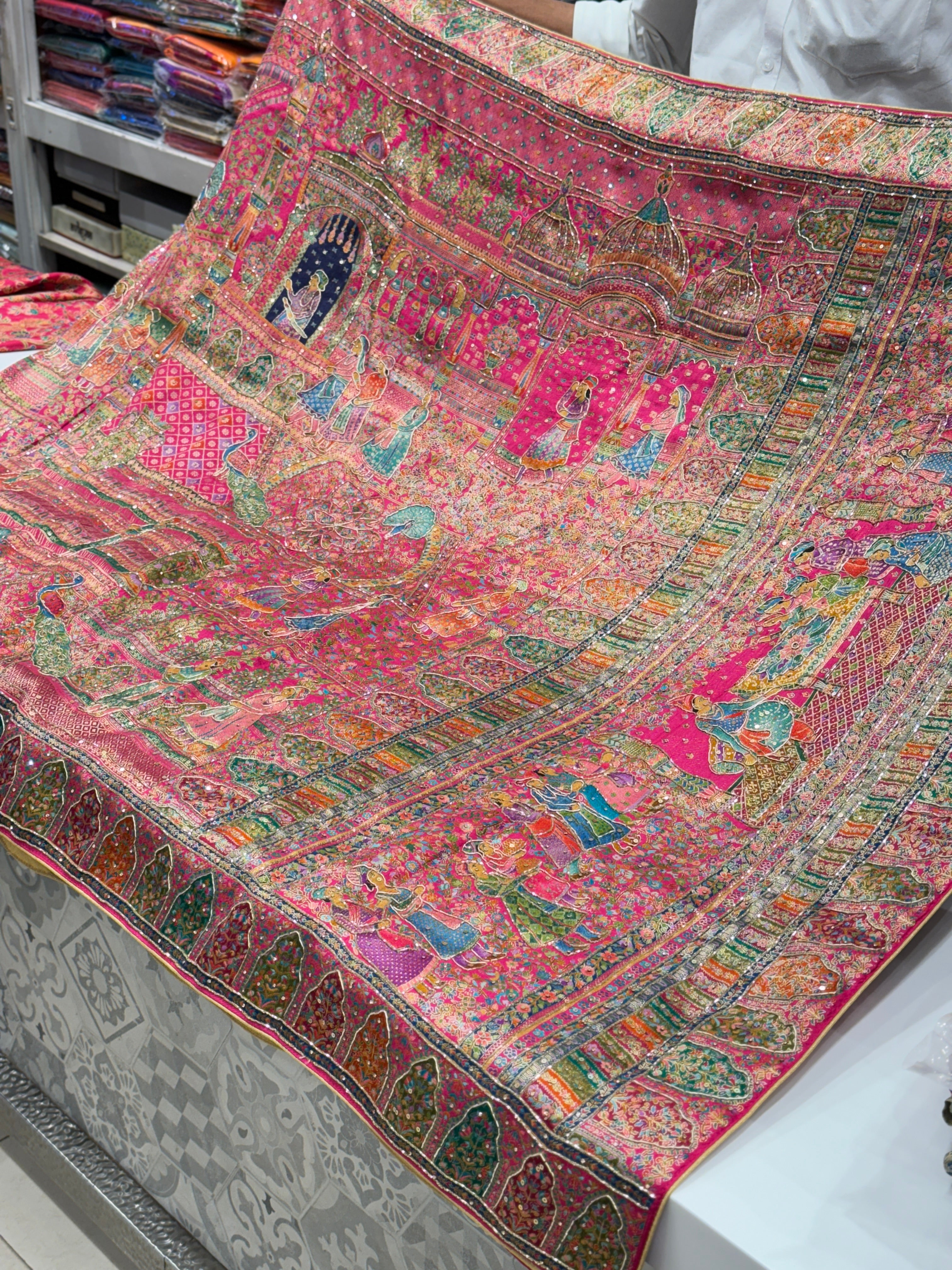 Darbar Pashmina Style Weave with Hand Embroidery