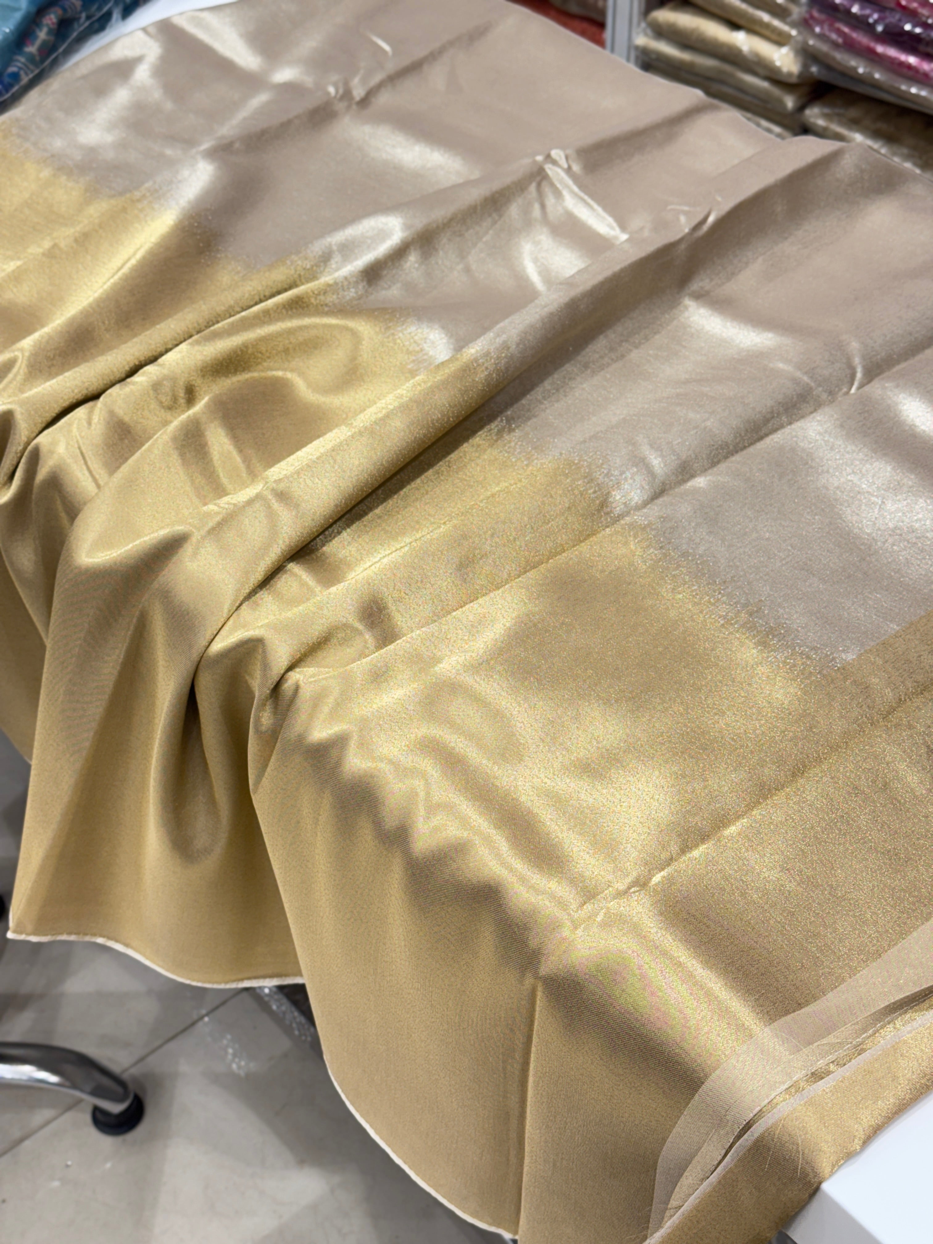 Silver Golden Tissue Weaved Saree