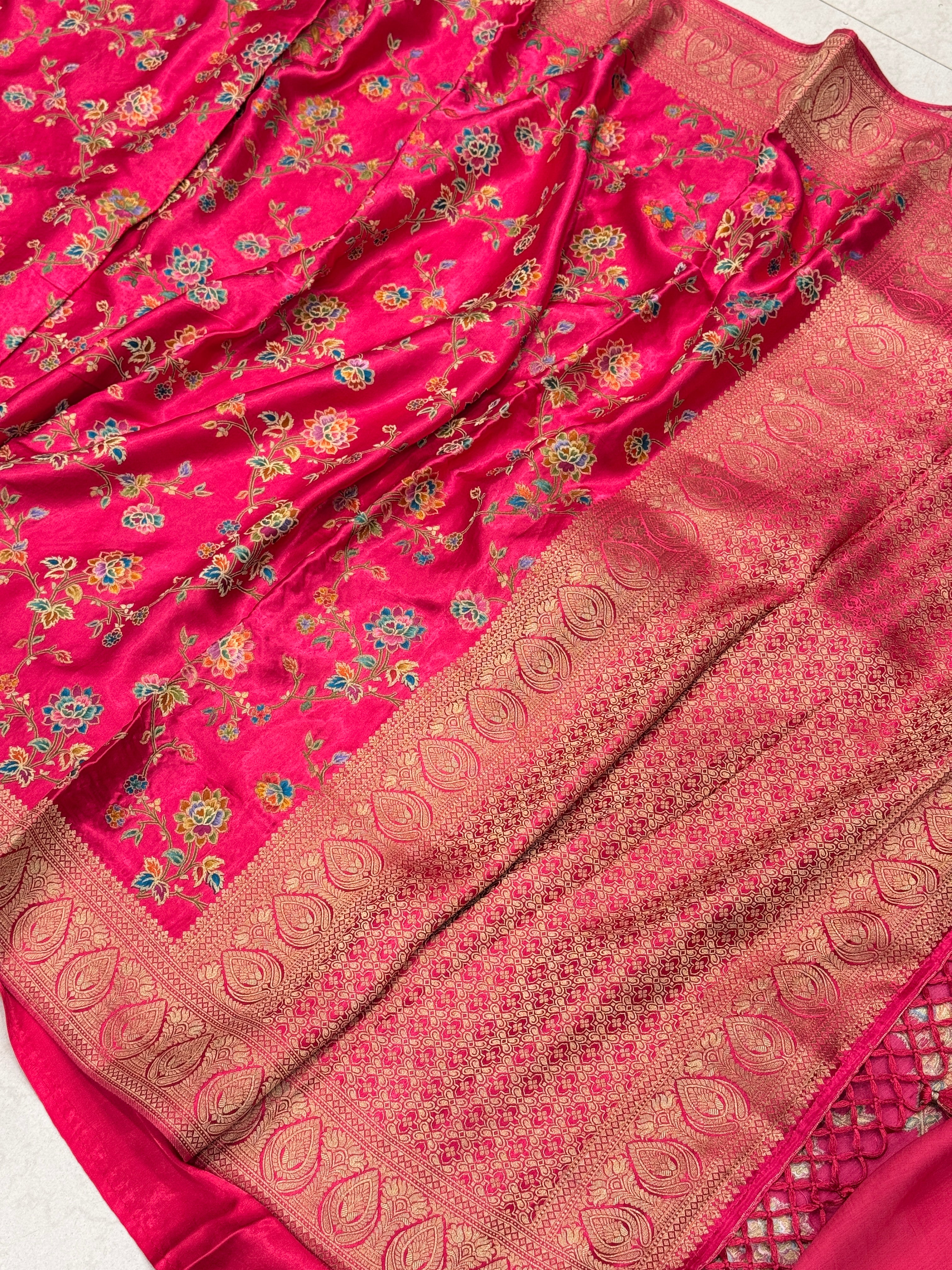 Rani Banarasi Modal Rangkat Meenakari Jaal Saree
